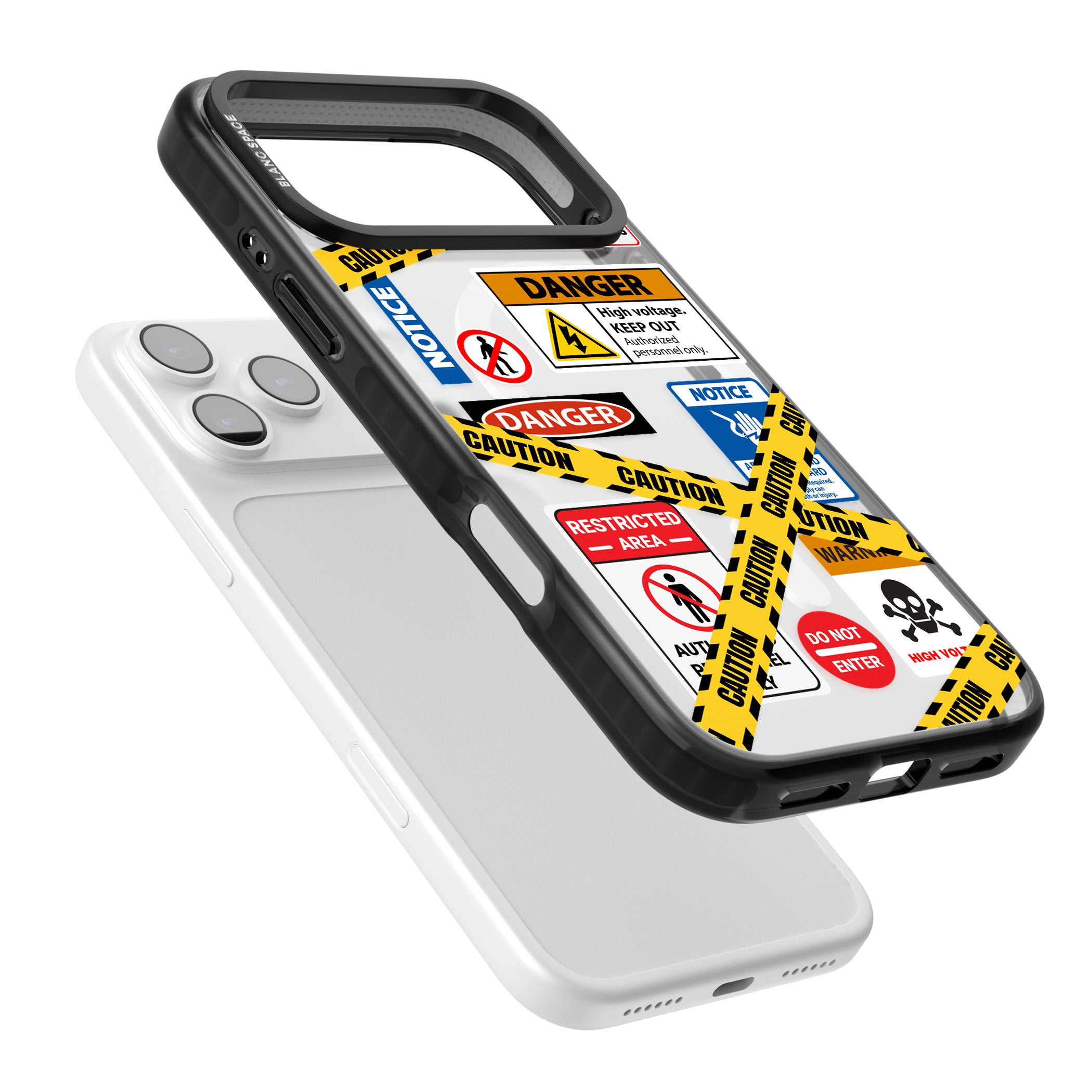 Caution Sign iPhone 17 Pro Impact Pro Black Phone Case Colours