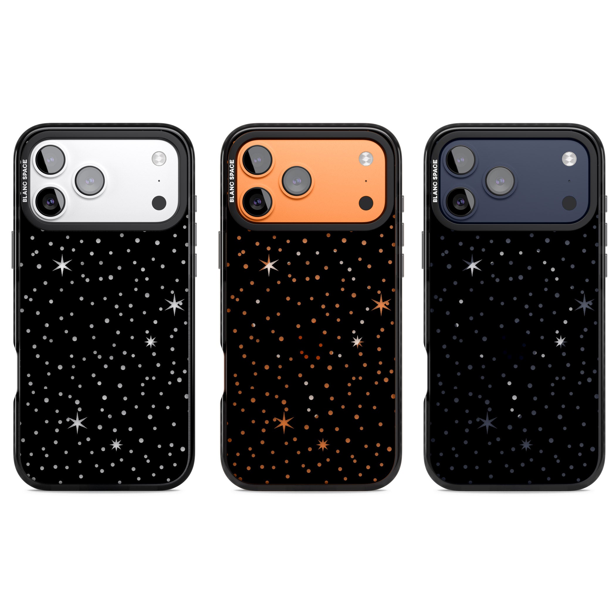Celestial Cut Out Stars iPhone 17 Pro Impact Pro Black Phone Case APT Impact Protection