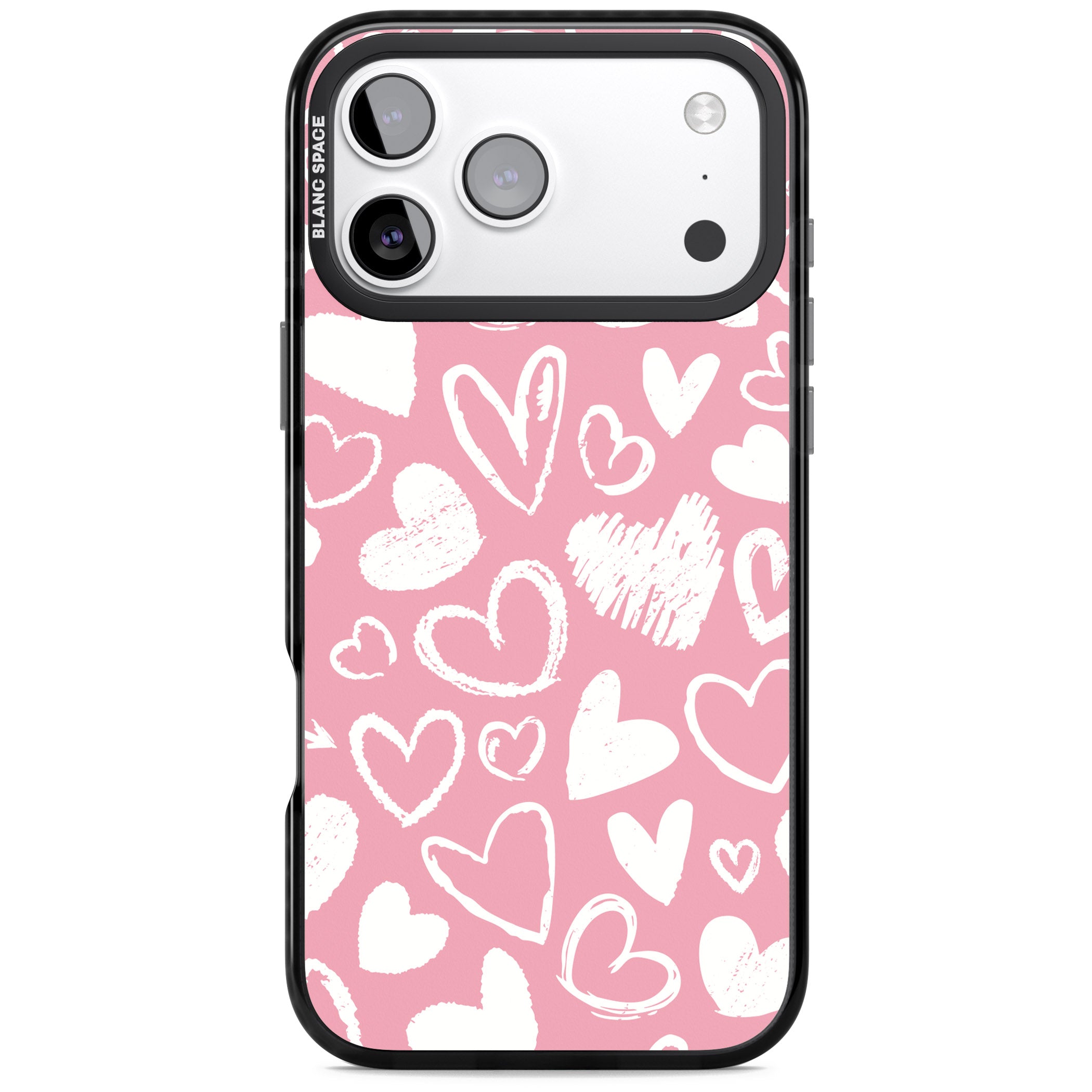 Chalk Hearts iPhone 17 Pro Impact Pro Black Phone Case