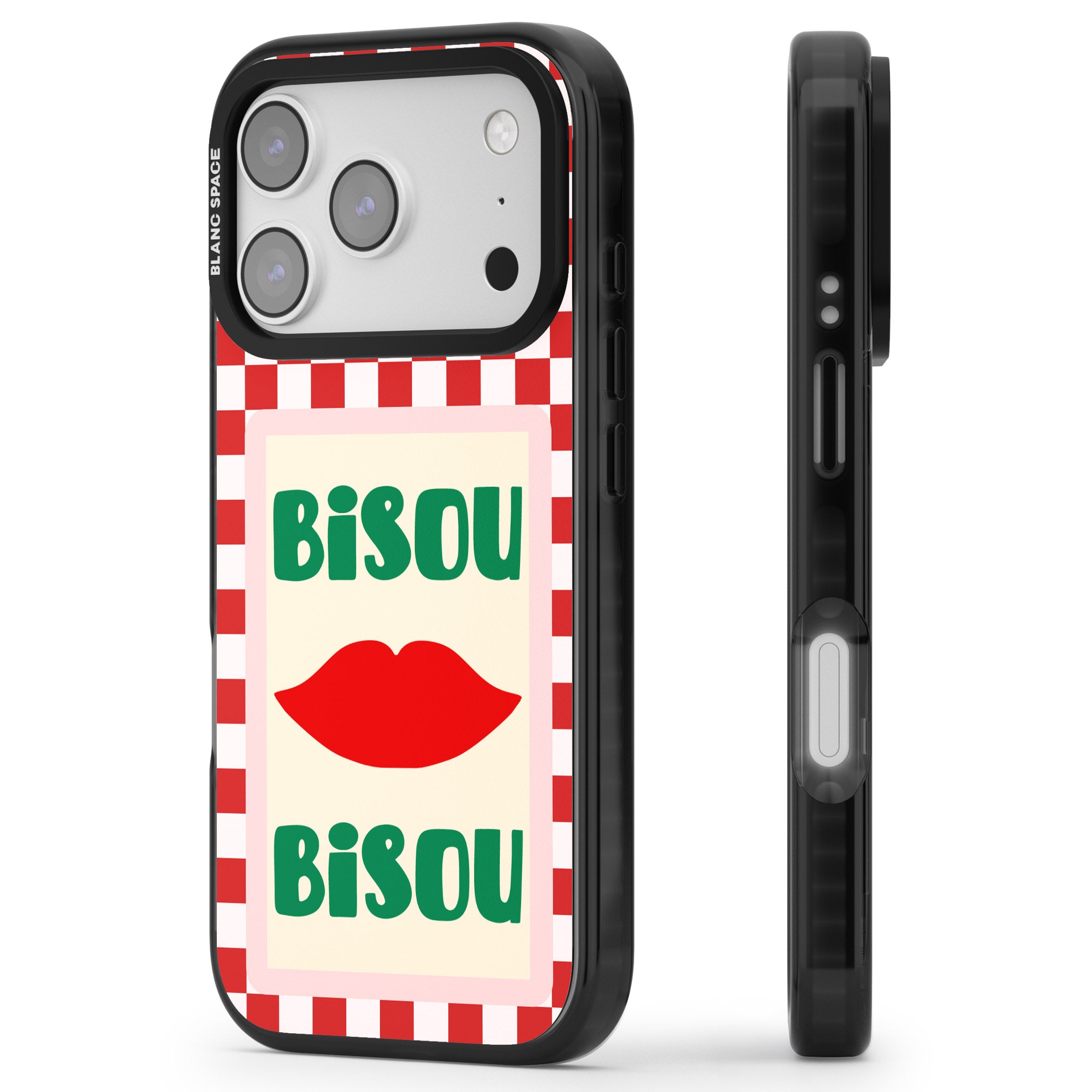 Bisou iPhone 17 Pro Impact Pro Black Phone Case Side Profile