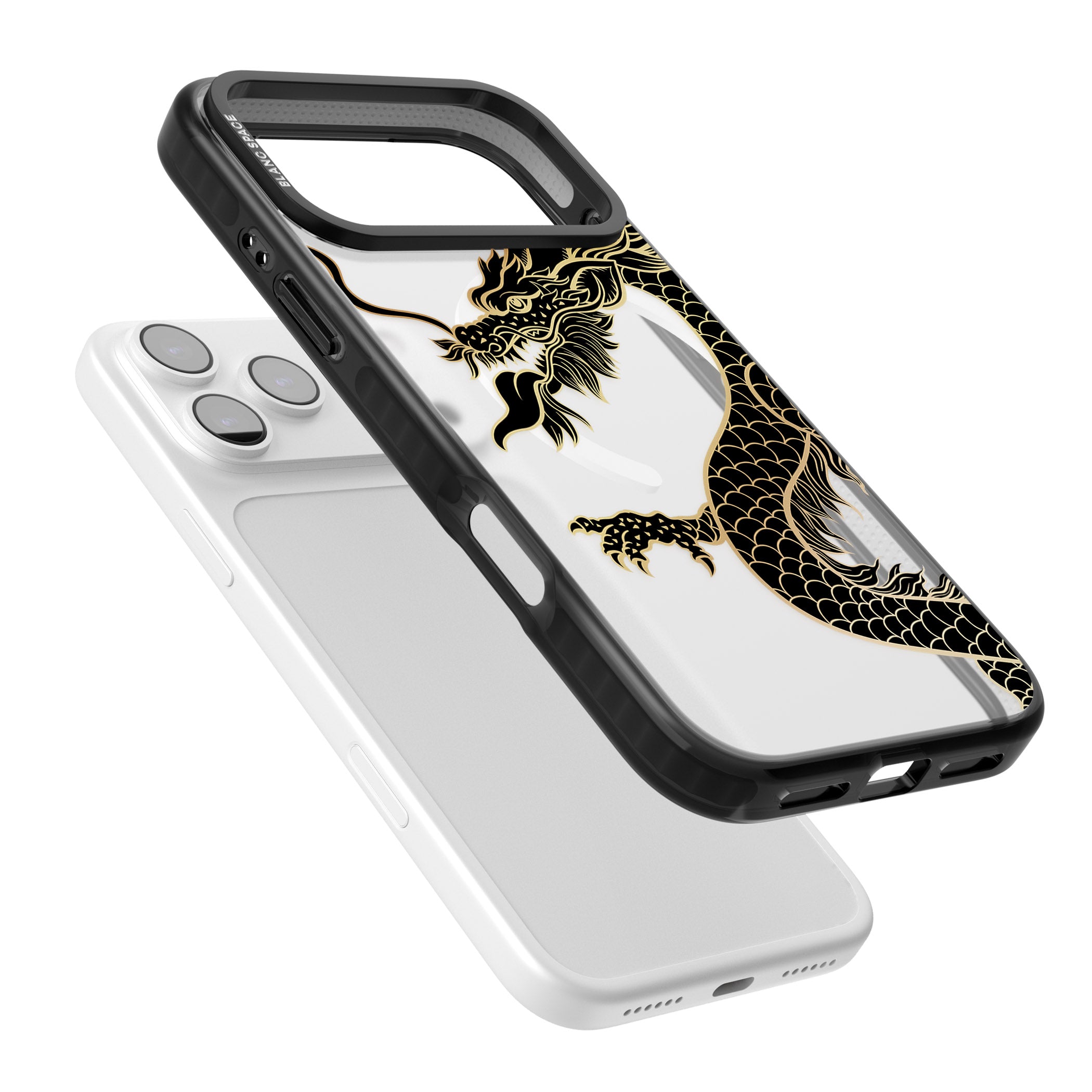 Large Black Dragon iPhone 17 Pro Max Impact Pro Black Phone Case Colours