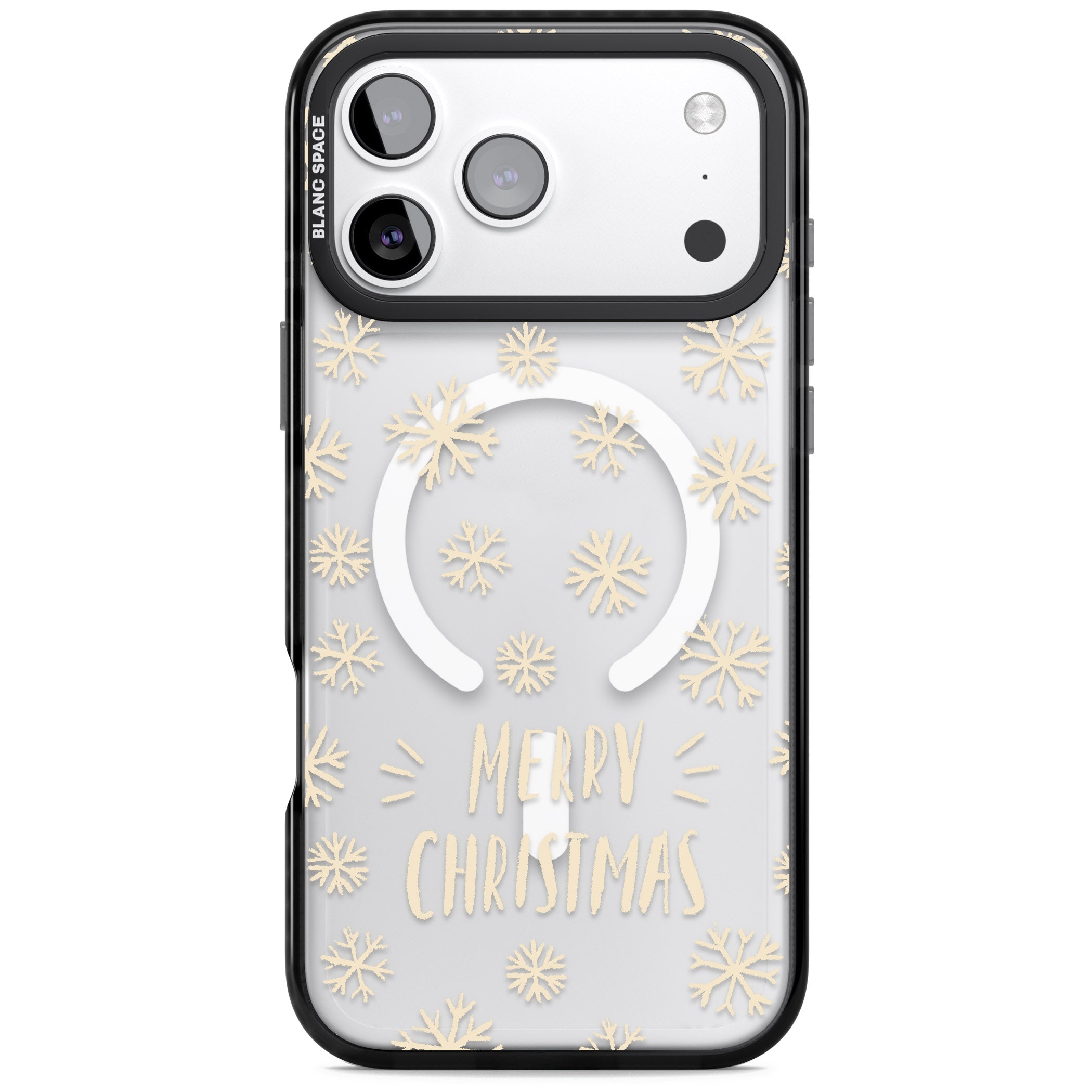 Christmas Snowflake Pattern iPhone 17 Pro Impact Pro Black Phone Case