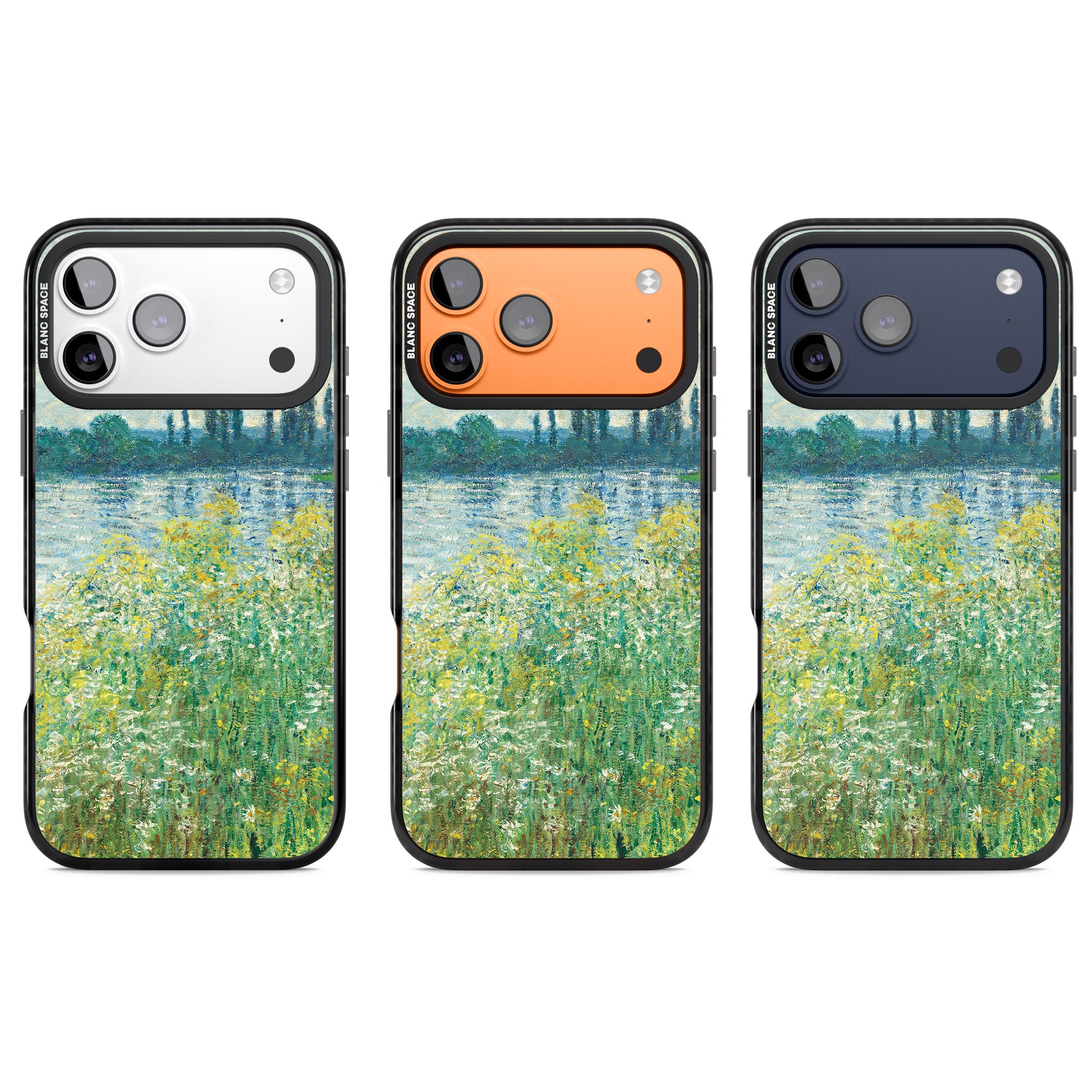 Banks Of The Seine By Claude Monet iPhone 17 Pro Impact Pro Black Phone Case APT Impact Protection