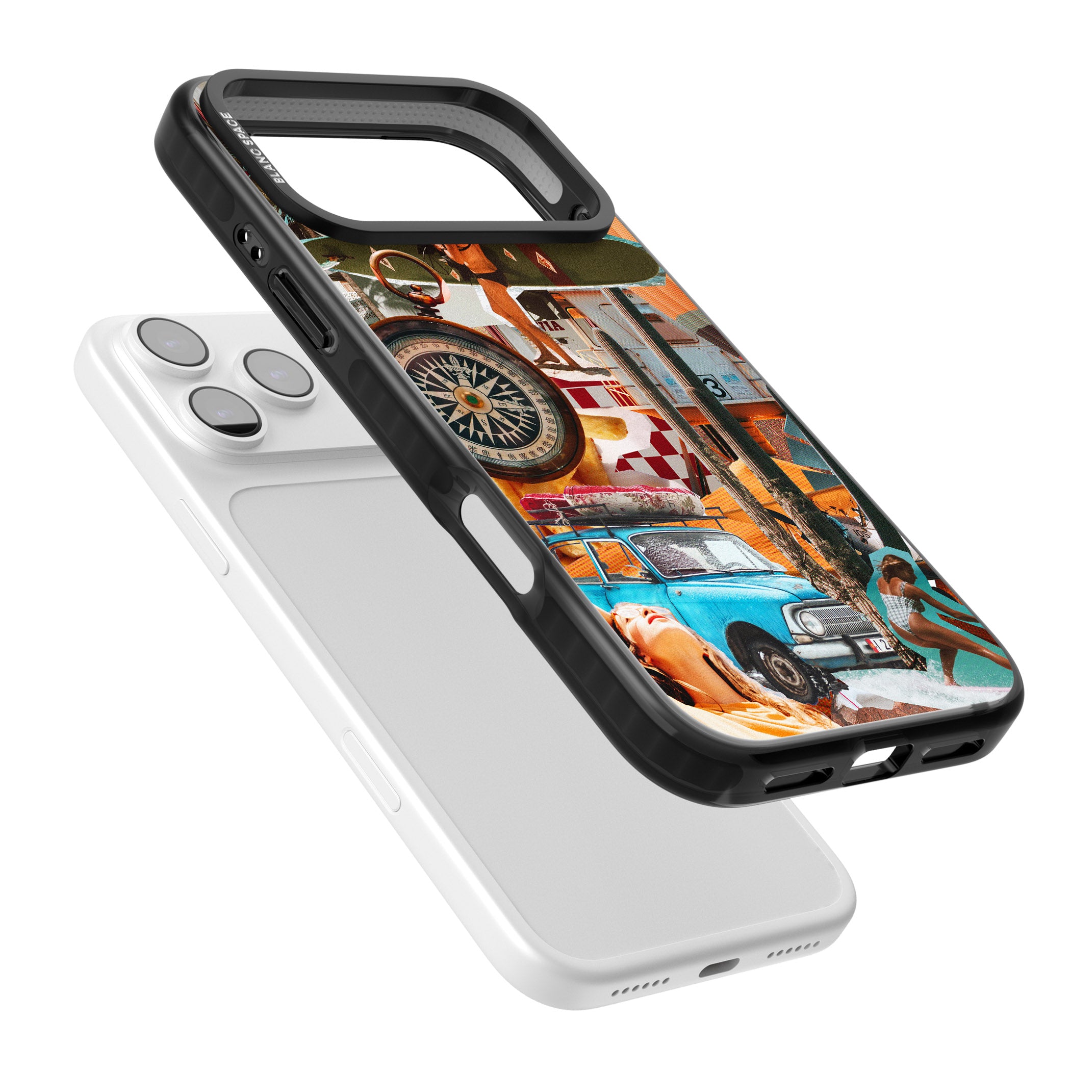 Vintage Collage: Road Trip iPhone 17 Pro Impact Pro Black Phone Case Colours