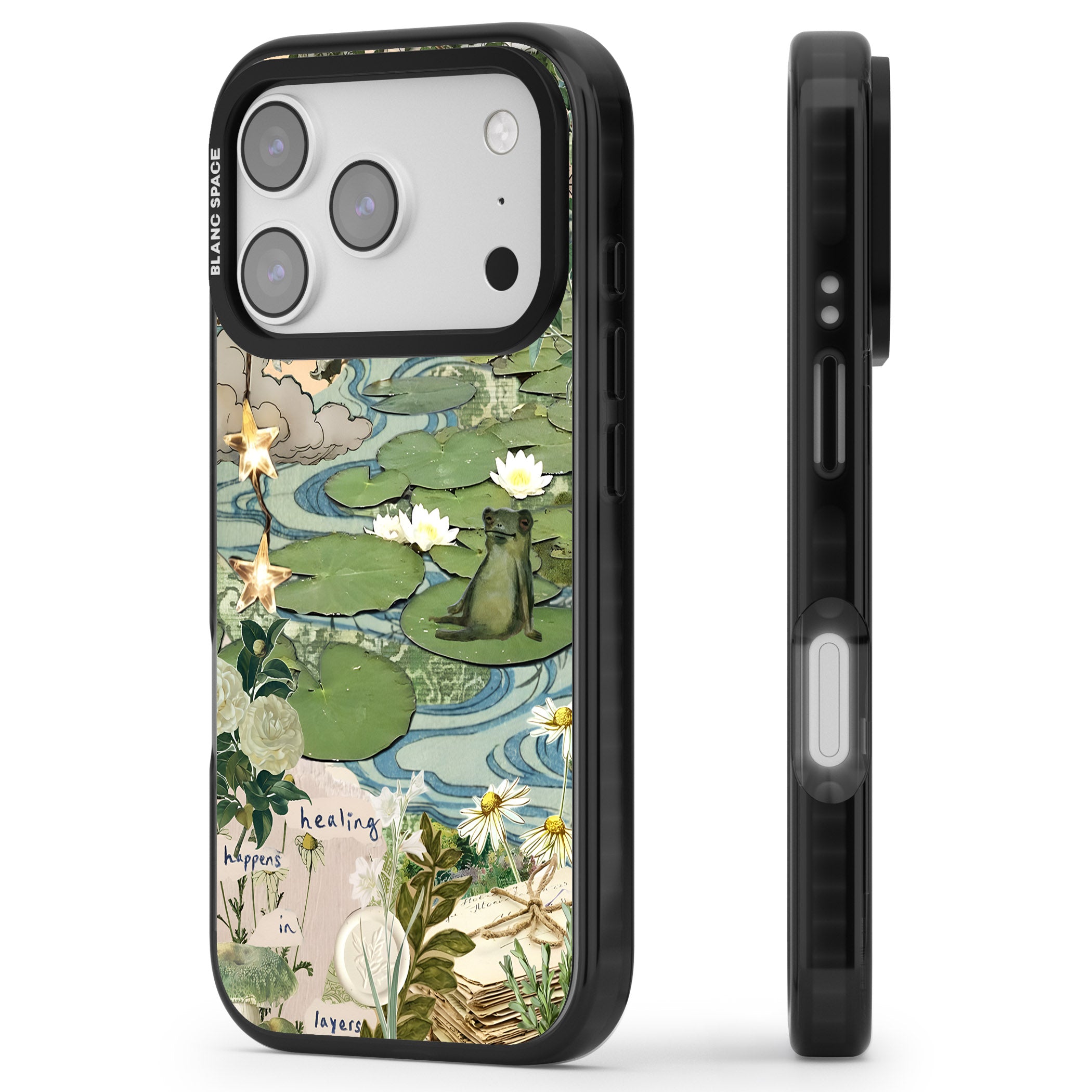 Lily Pad River iPhone 17 Pro Impact Pro Black Phone Case Side Profile