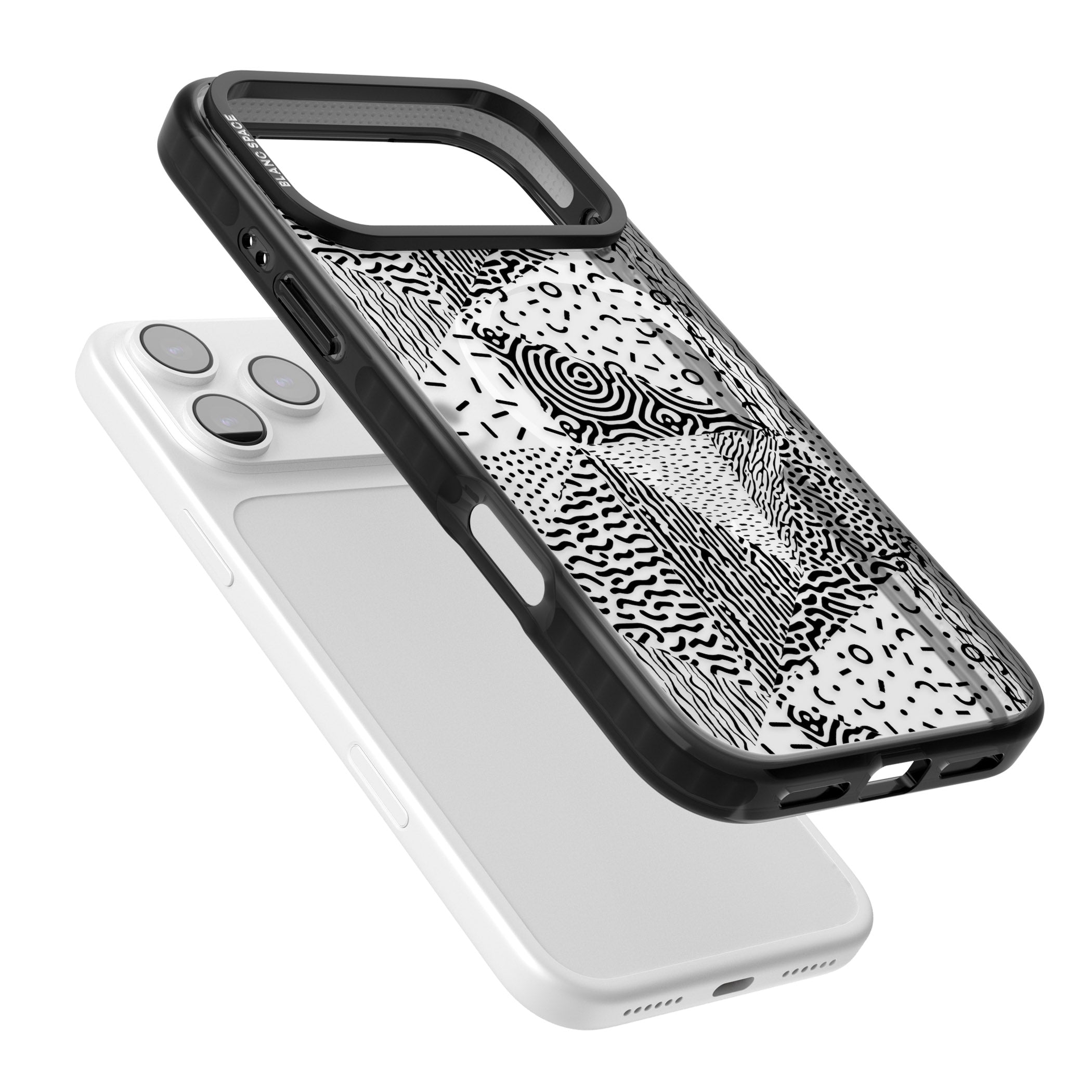 Monochrome Pattern iPhone 17 Pro Impact Pro Black Phone Case Colours