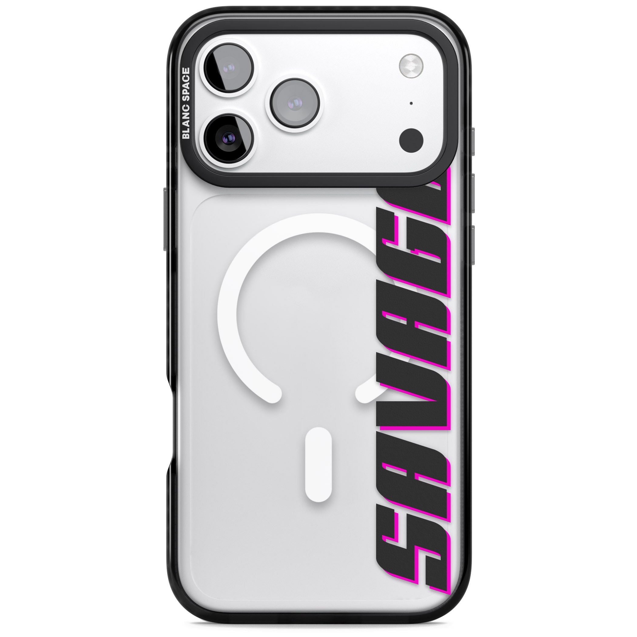 Personalised Cool Vertical Name iPhone 17 Pro Impact Pro Black Phone Case
