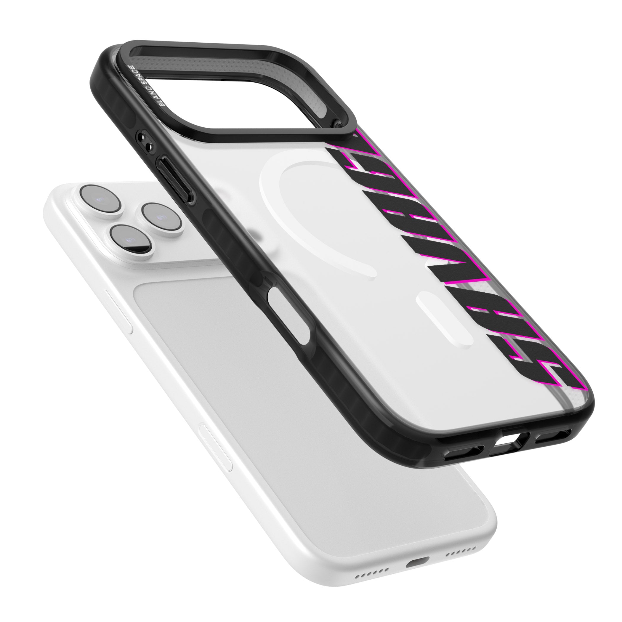 Personalised Cool Vertical Name iPhone 17 Pro Impact Pro Black Phone Case Colours