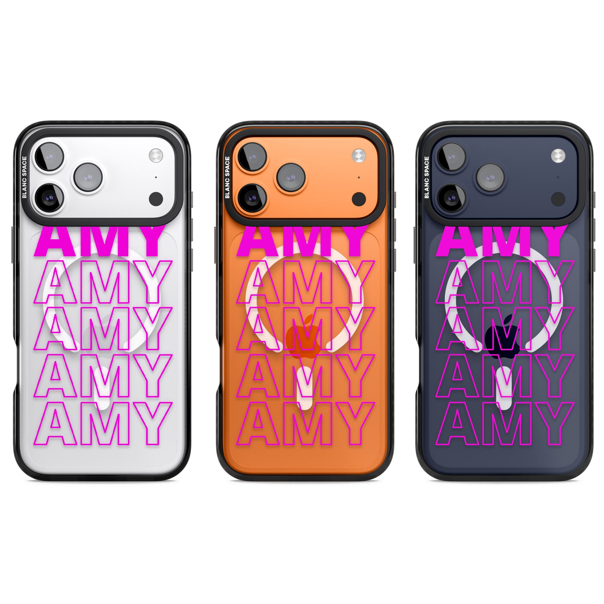 Personalised Bold Repeated Name iPhone 17 Pro Impact Pro Black Phone Case APT Impact Protection