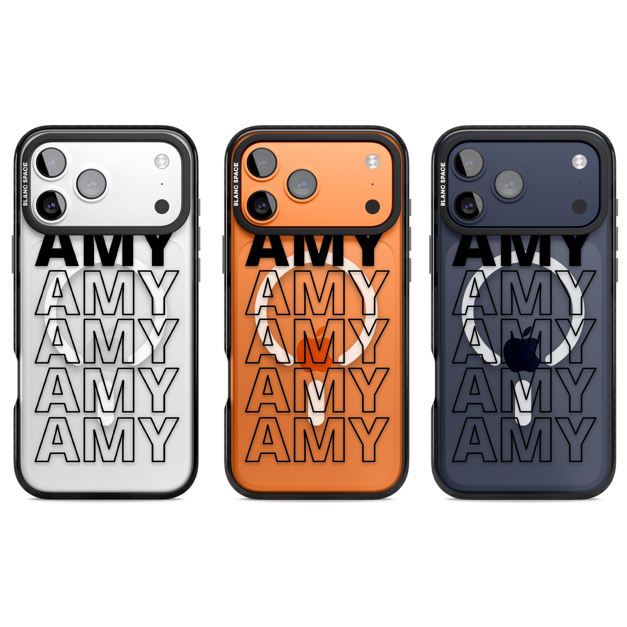 Personalised Bold Continous Name iPhone 17 Pro Impact Pro Black Phone Case APT Impact Protection