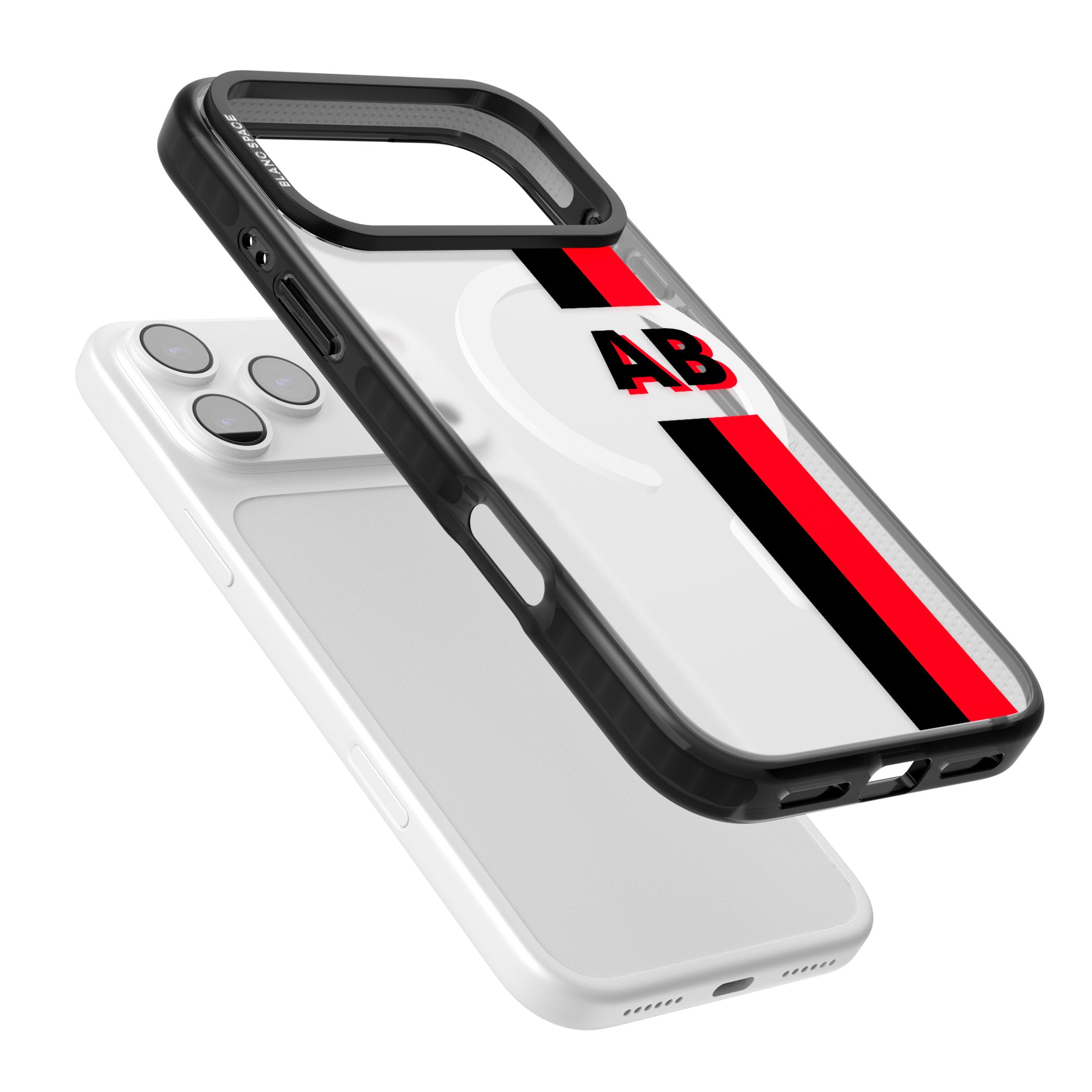 Personalised Bold Stripe iPhone 17 Pro Impact Pro Black Phone Case Colours