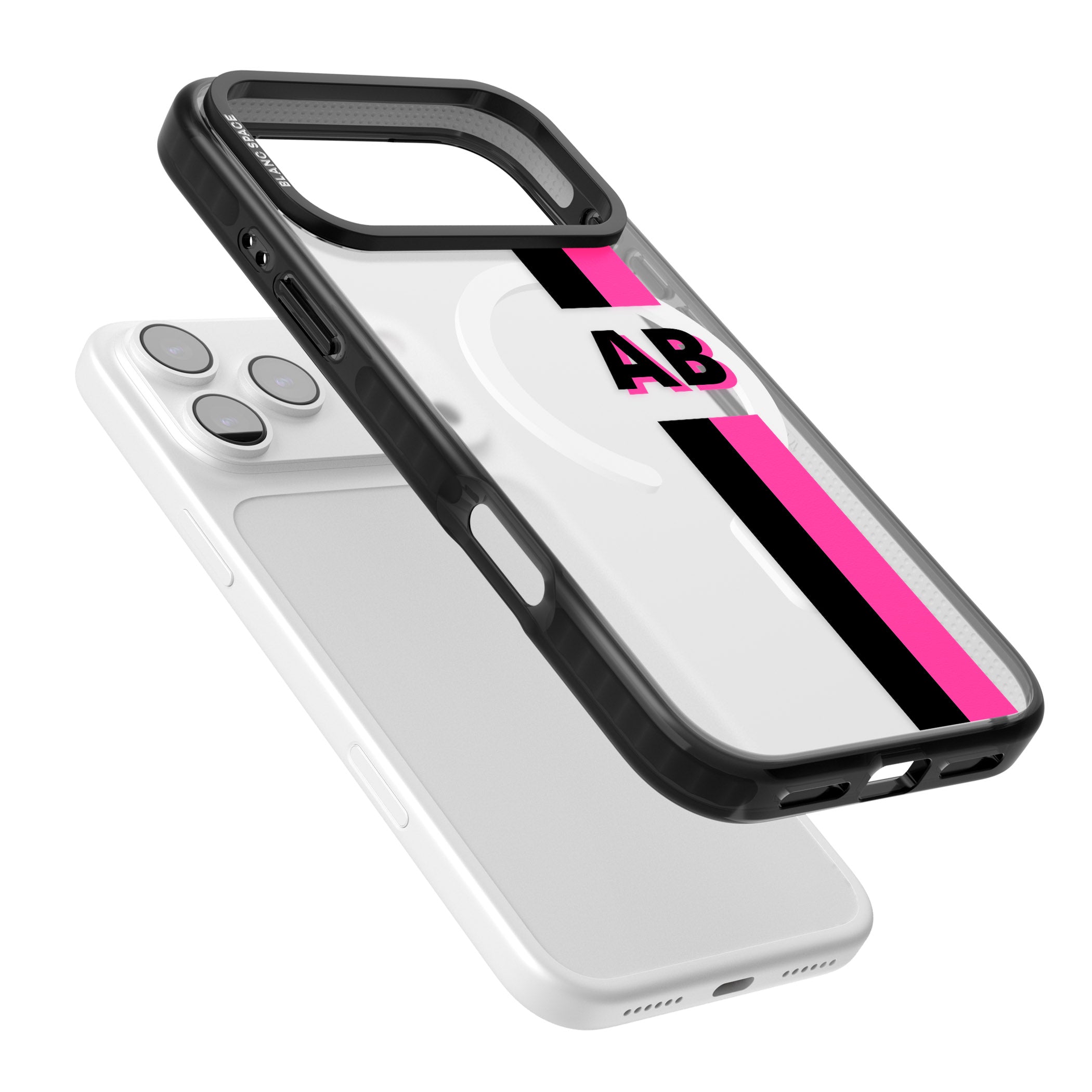 Personalised Bold Name Stripe iPhone 17 Pro Max Impact Pro Black Phone Case Colours