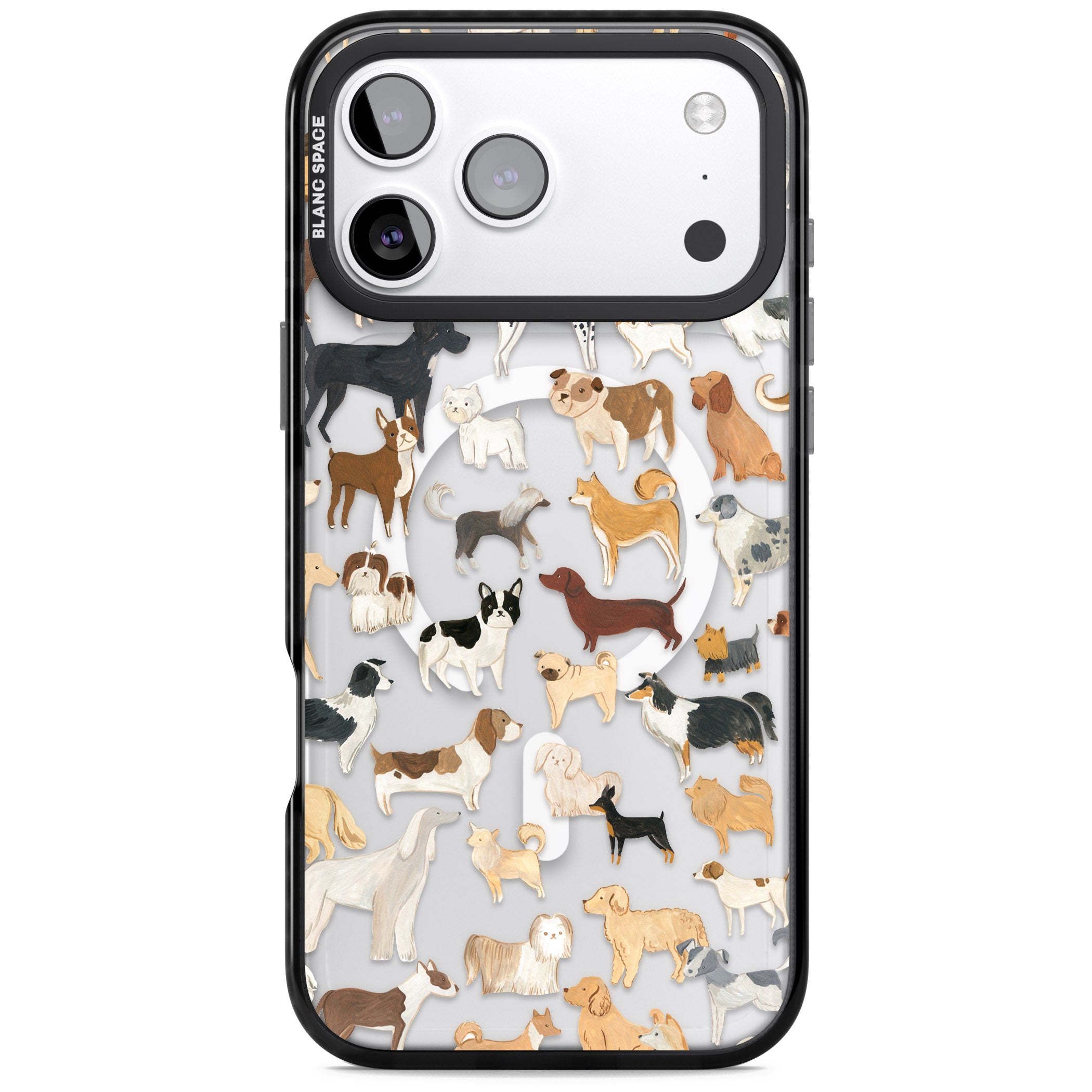 Hand Painted Dogs iPhone 17 Pro Max Impact Pro Black Phone Case