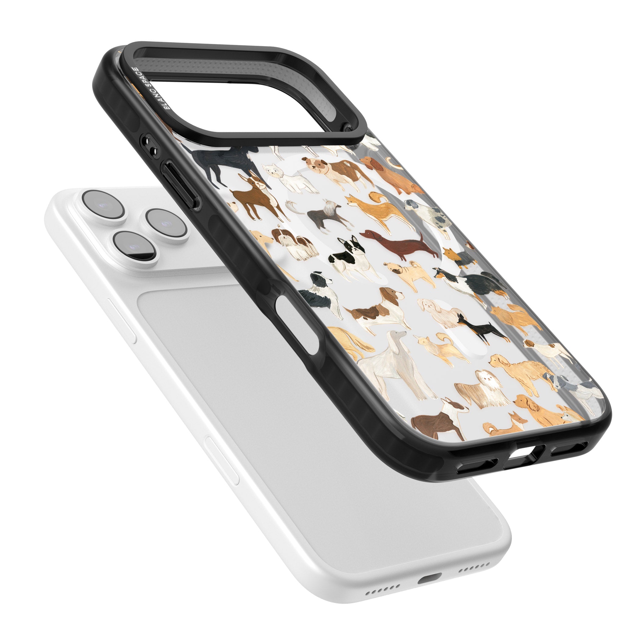 Hand Painted Dogs iPhone 17 Pro Max Impact Pro Black Phone Case Colours