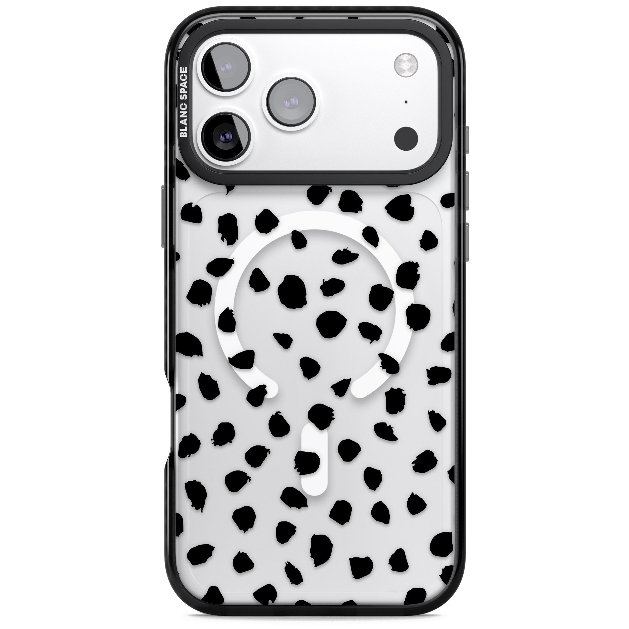 Black Dalmatian Polka Dot iPhone 17 Pro Max Impact Pro Black Phone Case