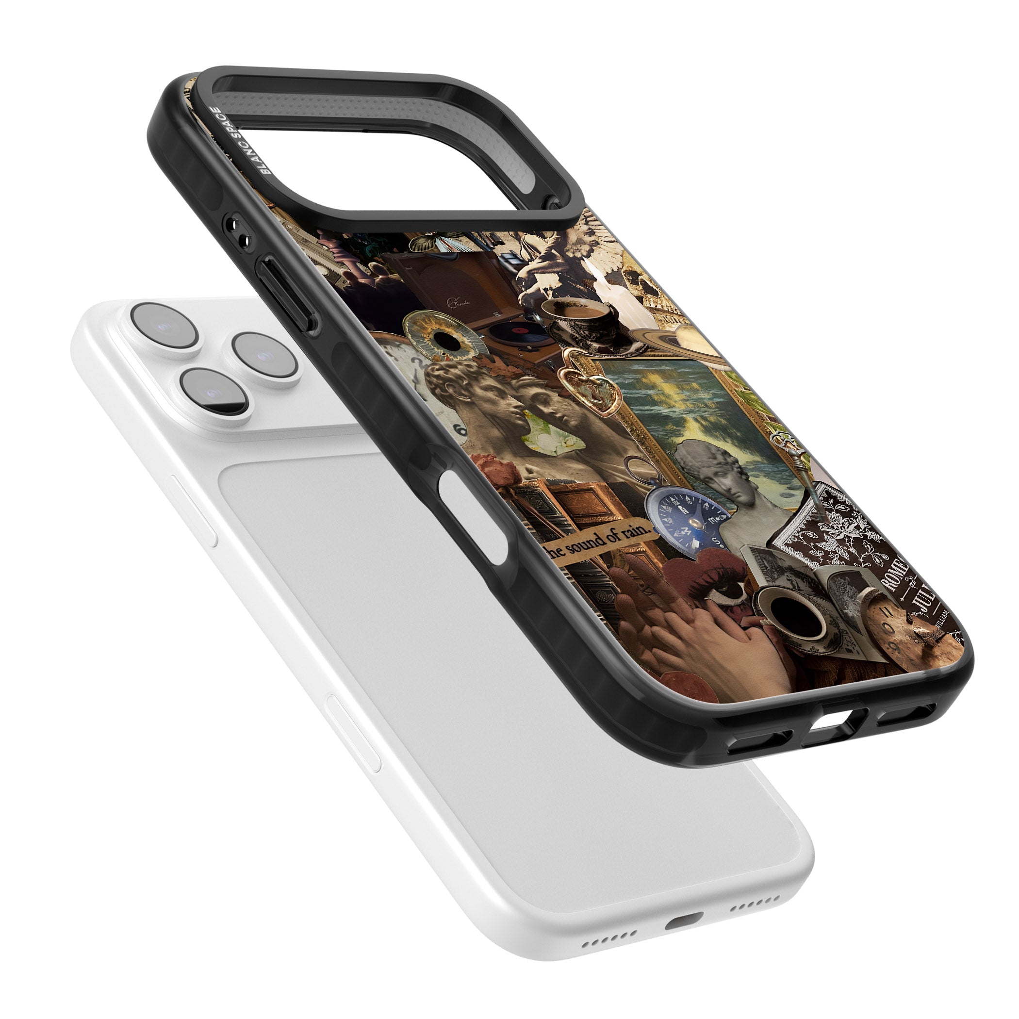 Vintage Academia Collage iPhone 17 Pro Impact Pro Black Phone Case Colours