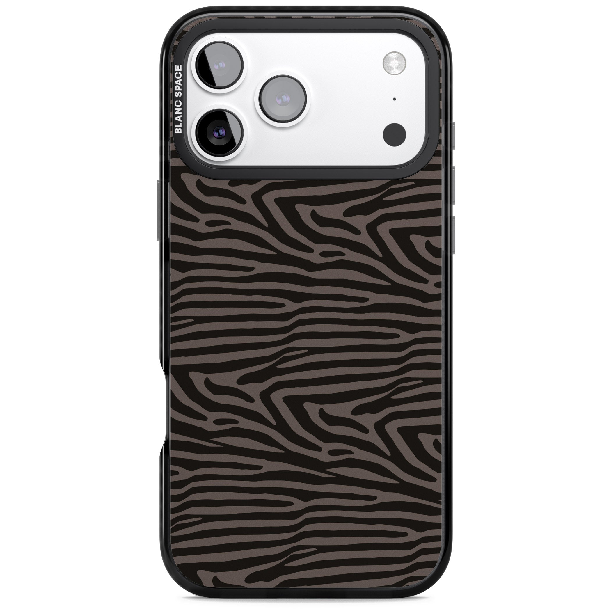 Dark Zebra Print iPhone 17 Pro Impact Pro Black Phone Case