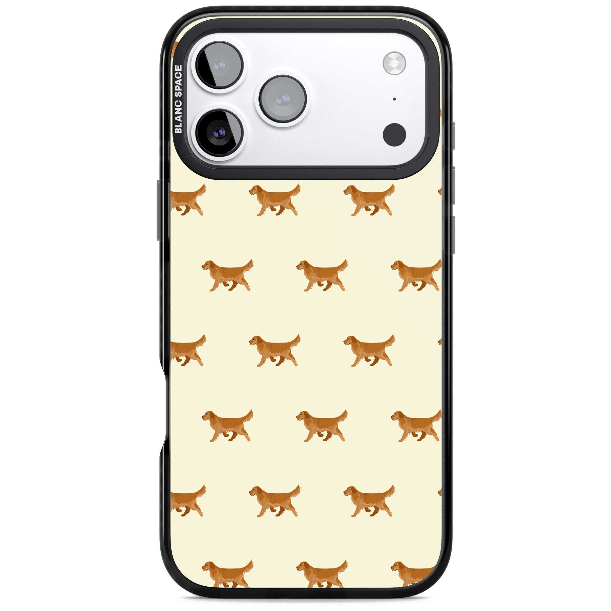 Golden Retriever Dog Pattern iPhone 17 Pro Impact Pro Black Phone Case