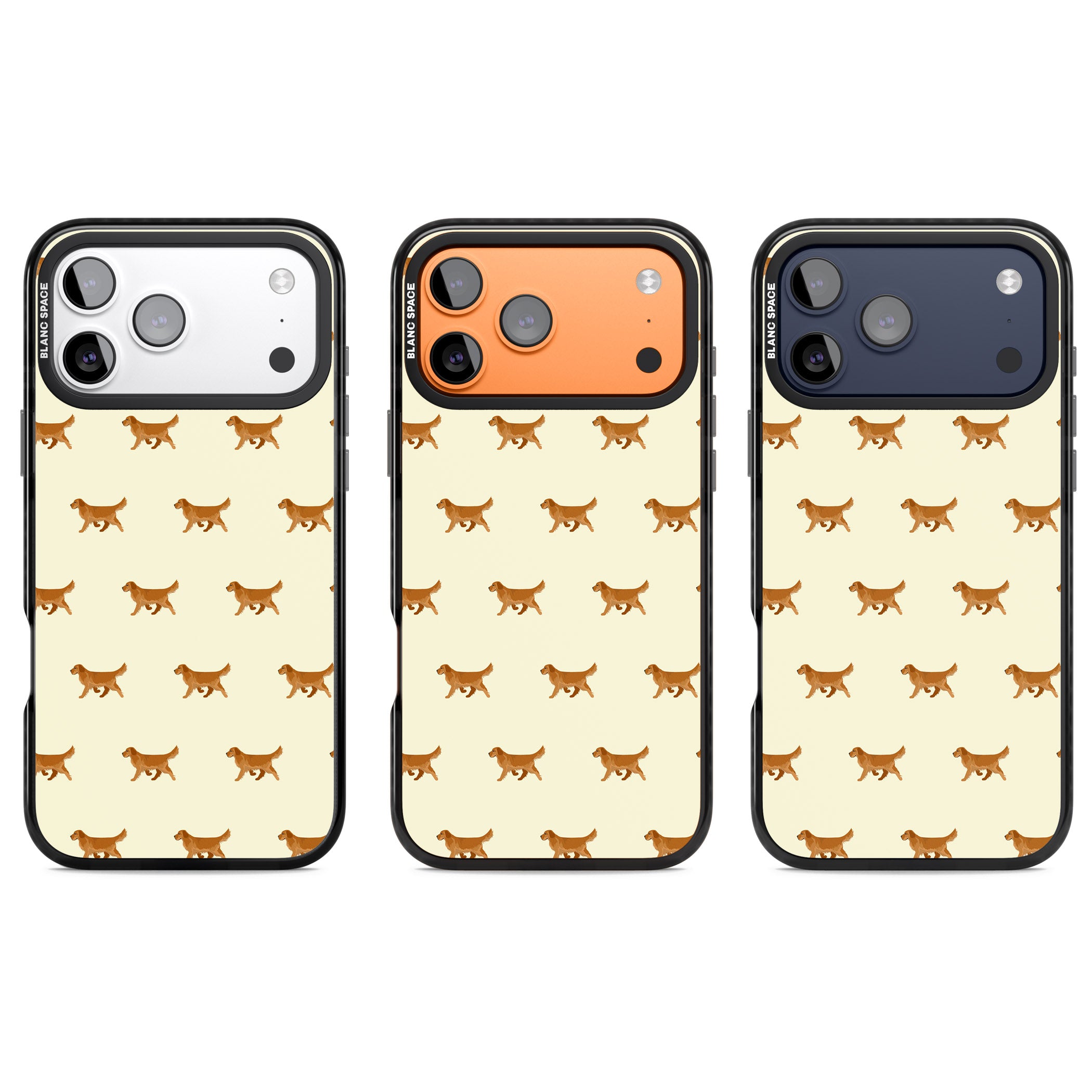 Golden Retriever Dog Pattern iPhone 17 Pro Impact Pro Black Phone Case APT Impact Protection