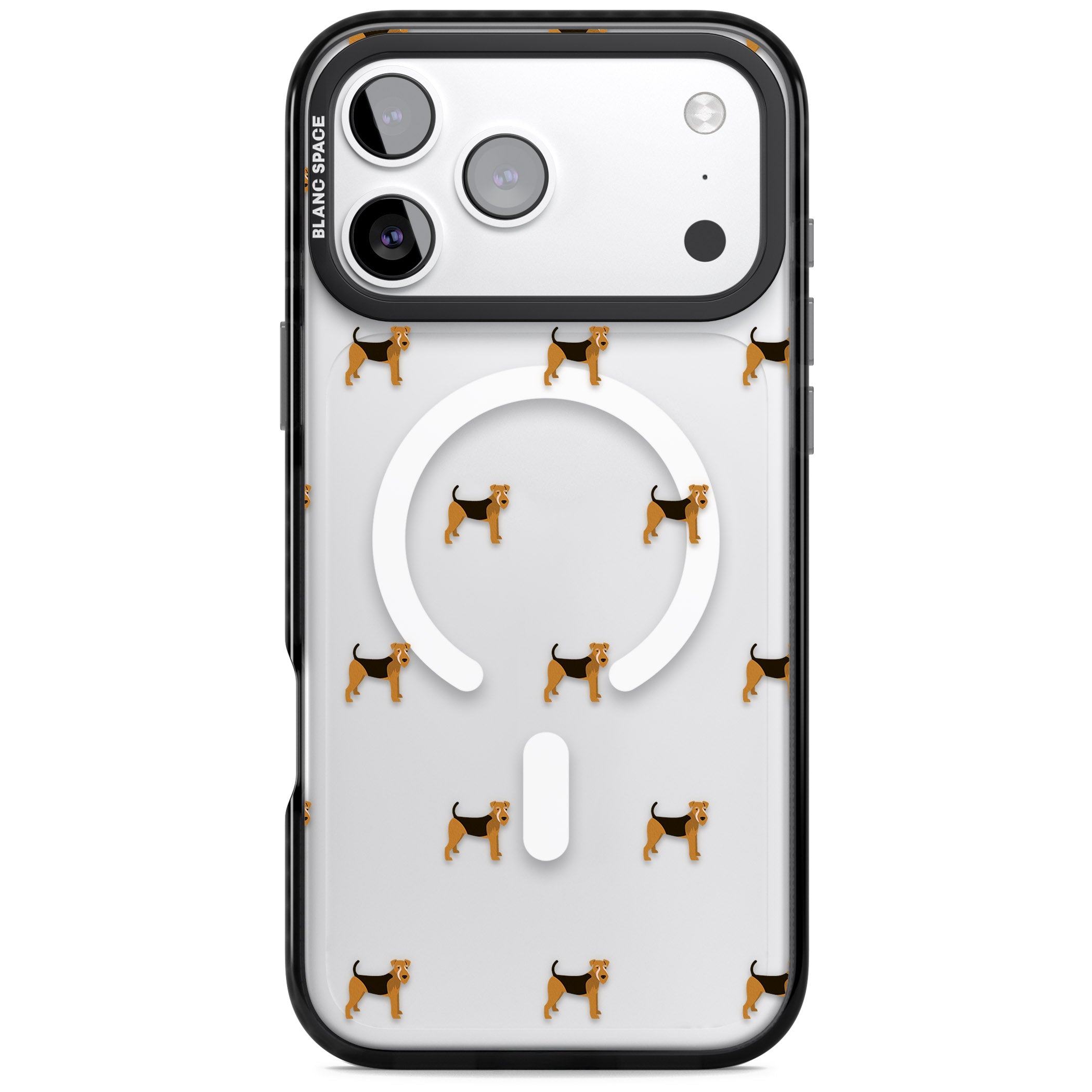 Airedale Terrier Dog Pattern iPhone 17 Pro Max Impact Pro Black Phone Case