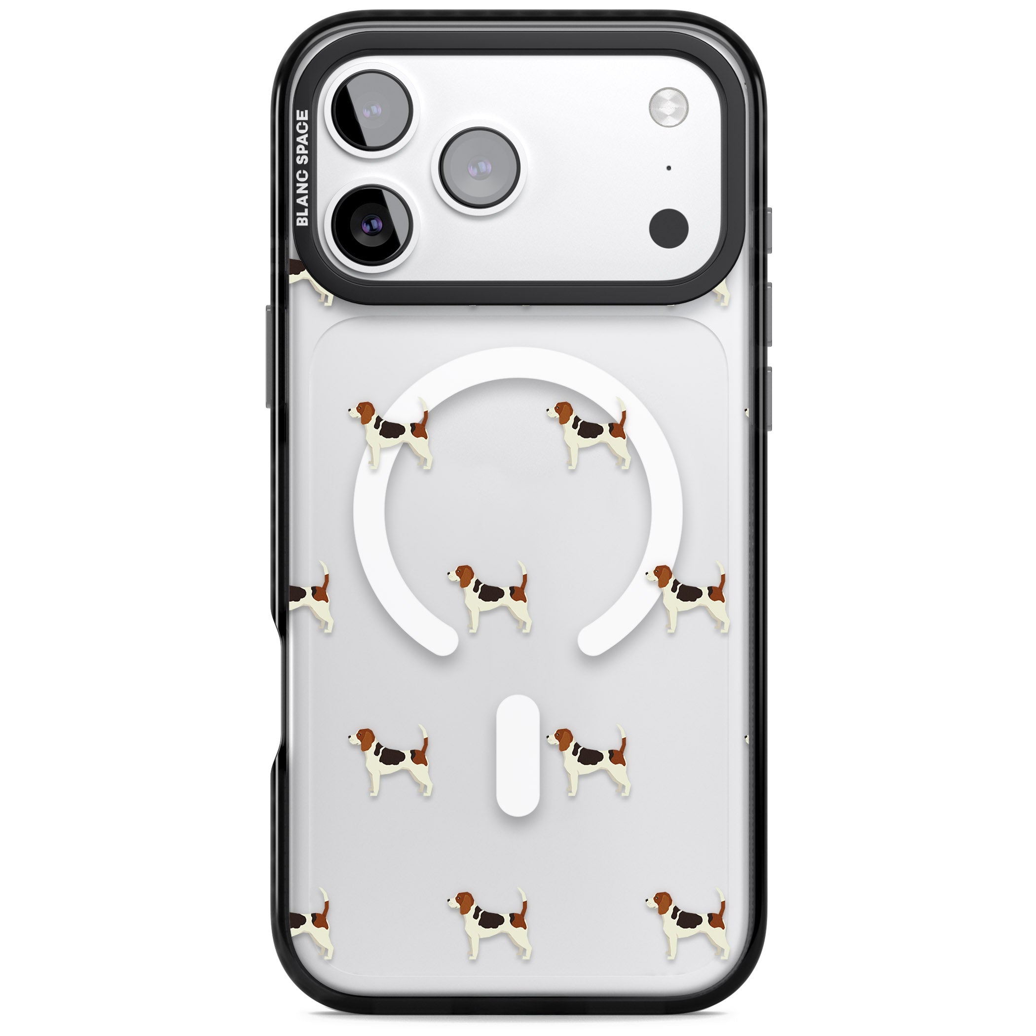 Beagle Dog Pattern iPhone 17 Pro Impact Pro Black Phone Case