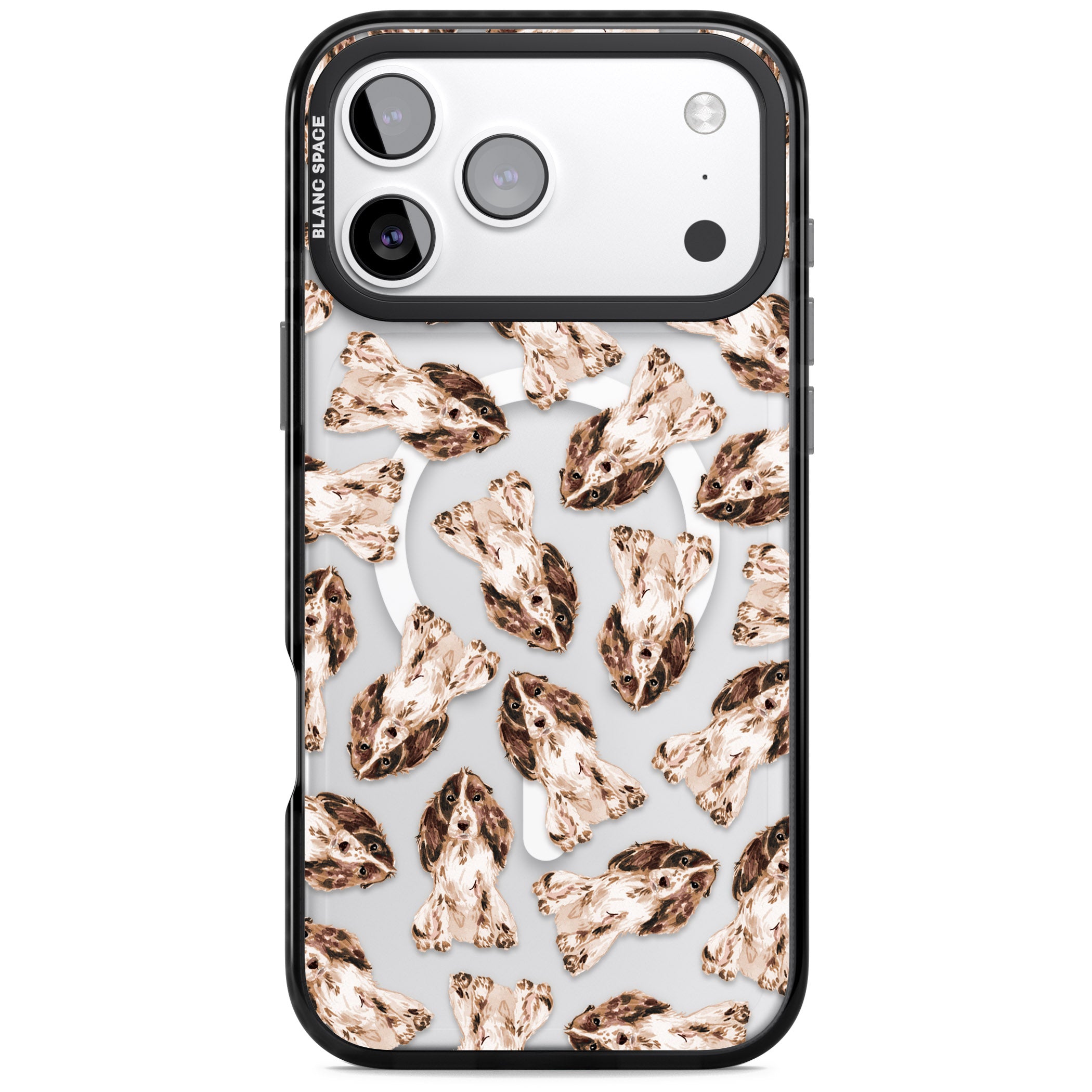 Cocker Spaniel (Brown) Watercolour Dog Pattern iPhone 17 Pro Max Impact Pro Black Phone Case