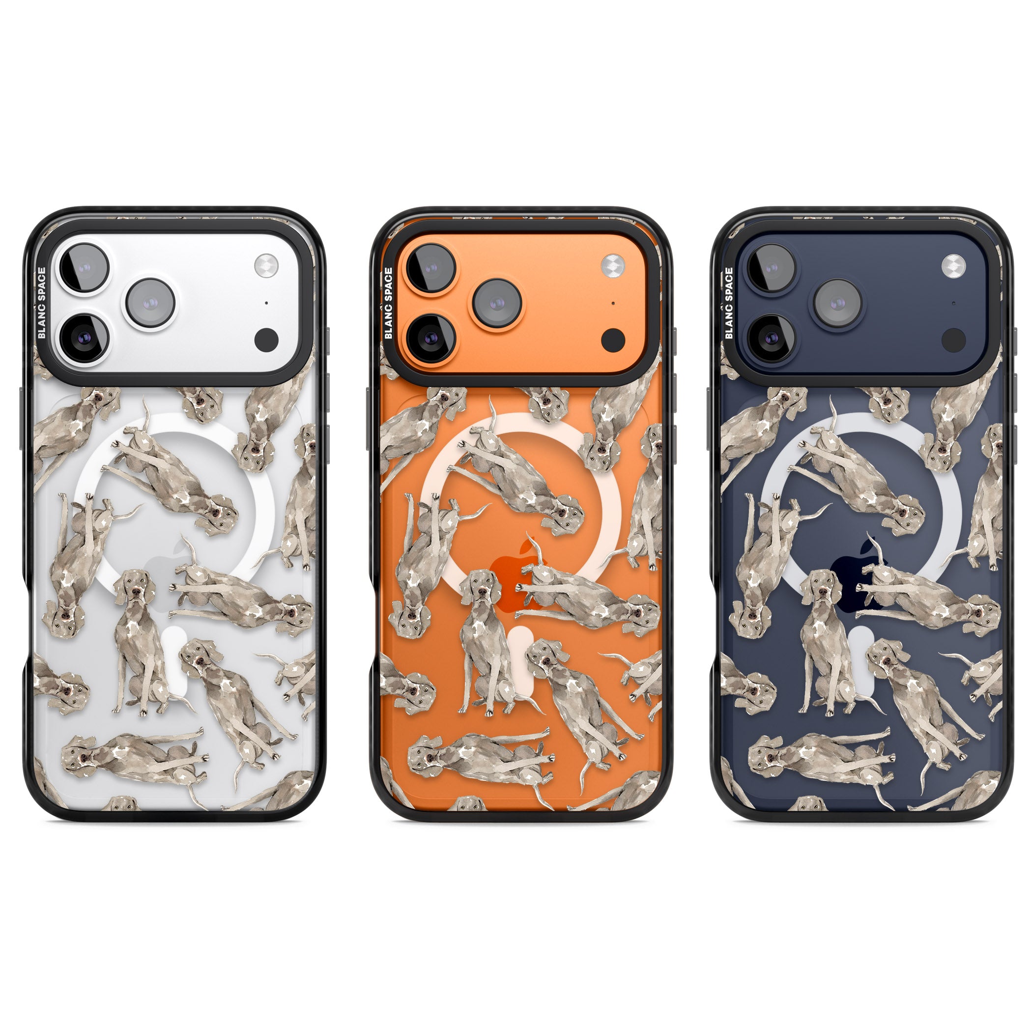 Weimaraner Watercolor Dog iPhone 17 Pro Impact Pro Black Phone Case APT Impact Protection