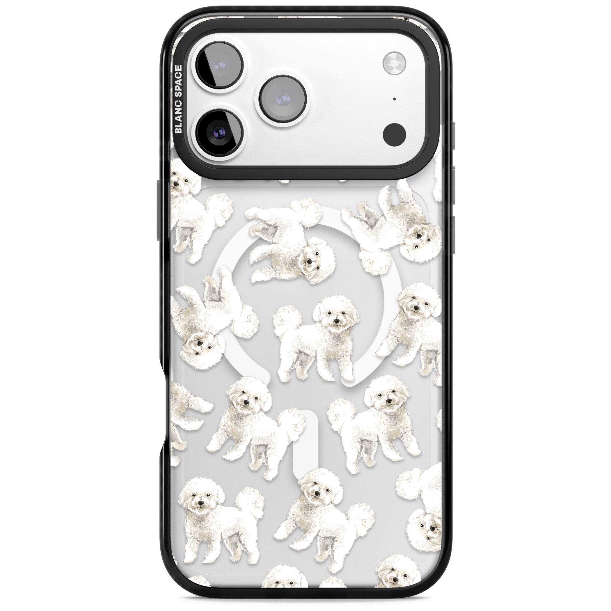 Bichon Frise Watercolor iPhone 17 Pro Impact Pro Black Phone Case