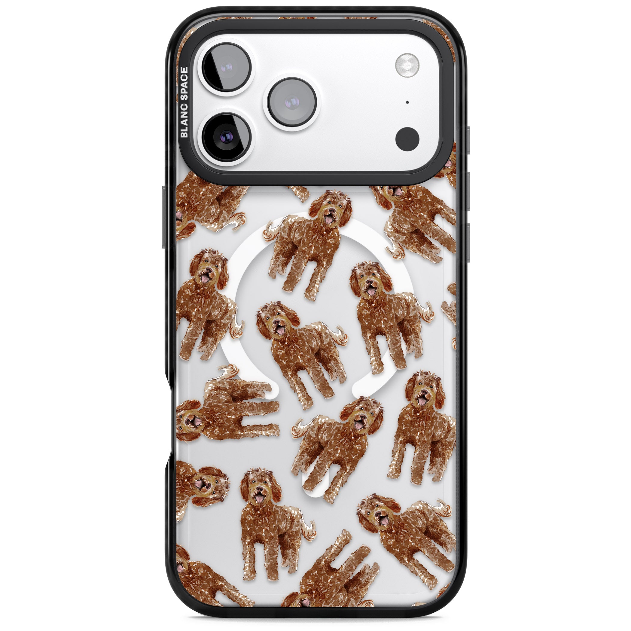 Labradoodle Brown Pattern iPhone 17 Pro Impact Pro Black Phone Case