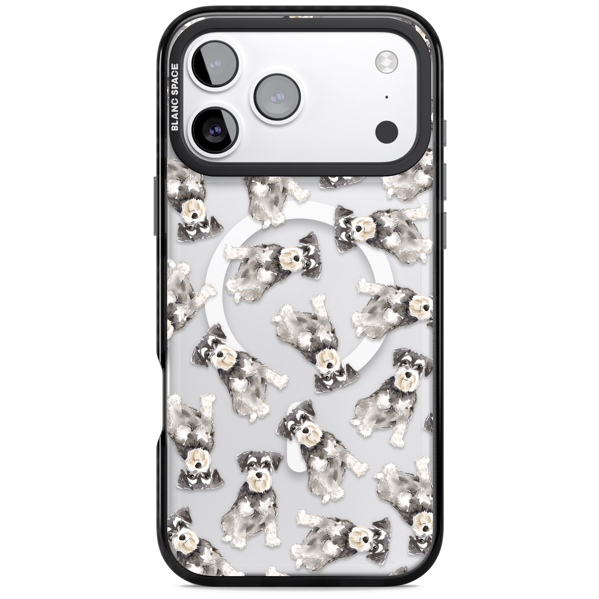 Miniature Schnauzer Watercolor iPhone 17 Pro Max Impact Pro Black Phone Case
