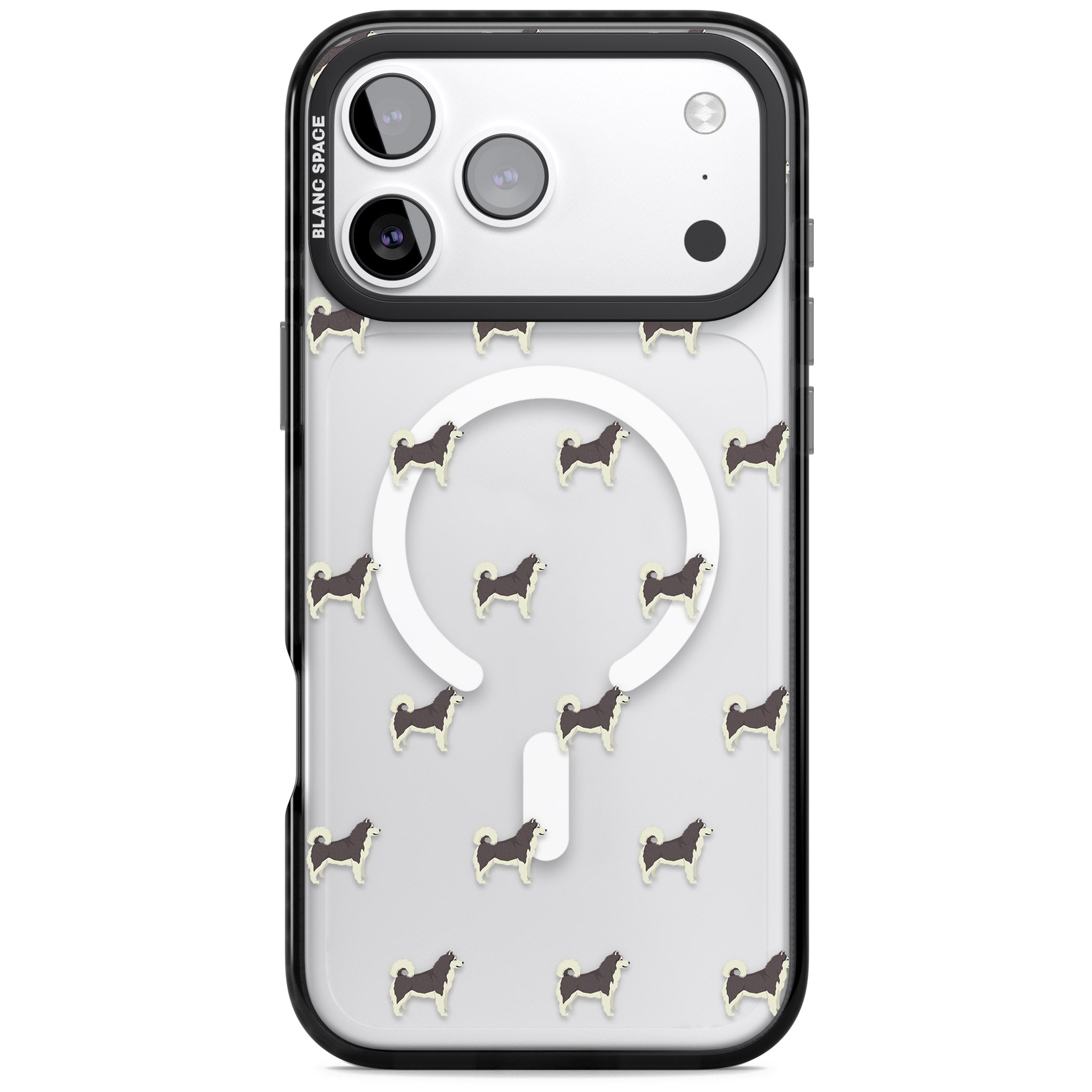 Alaskan Malamute Dog Pattern iPhone 17 Pro Max Impact Pro Black Phone Case