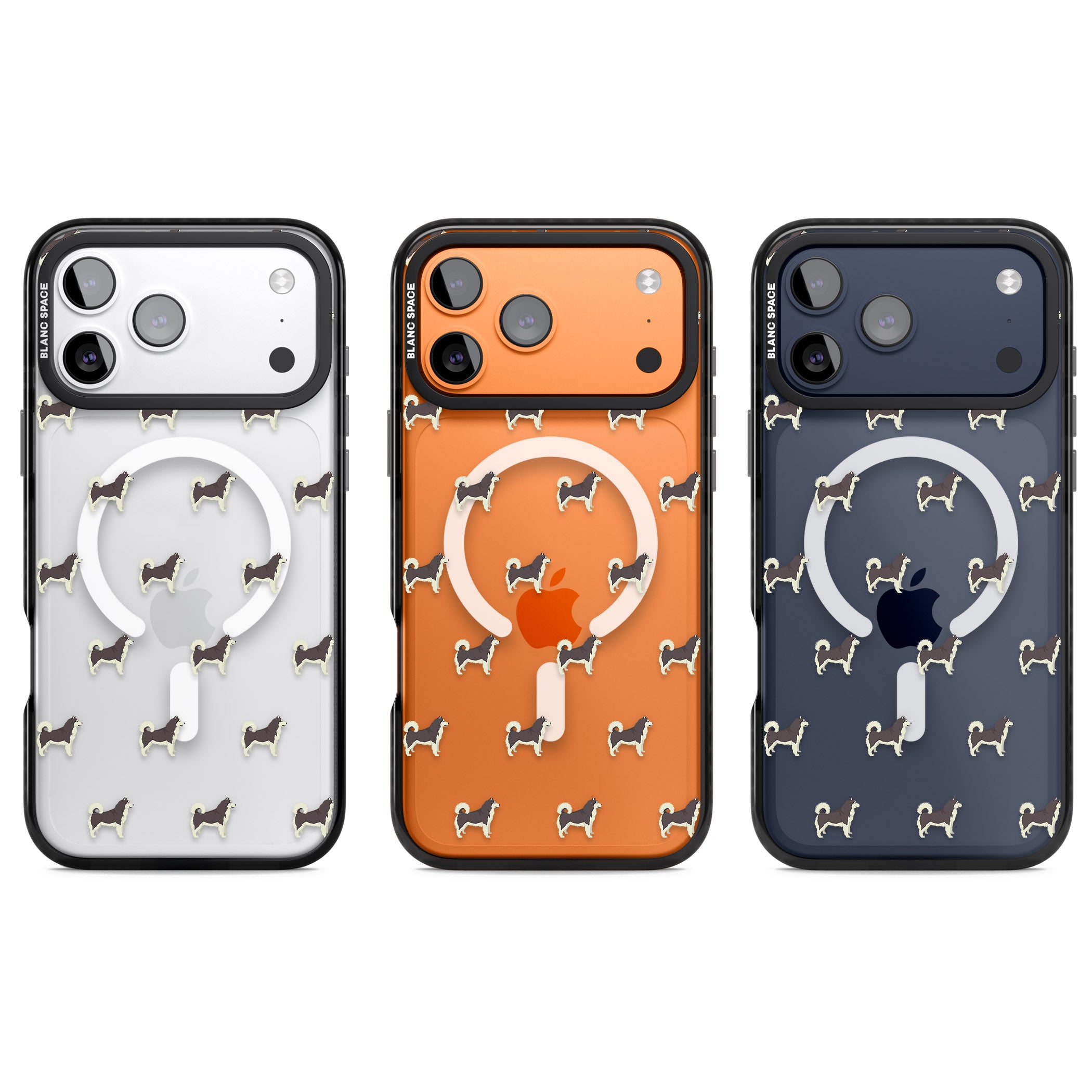 Alaskan Malamute Dog Pattern iPhone 17 Pro Impact Pro Black Phone Case APT Impact Protection