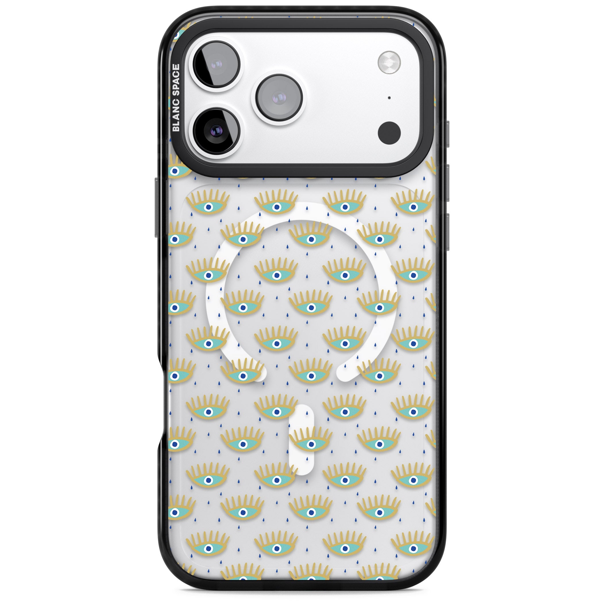Crying Eyes Pattern iPhone 17 Pro Impact Pro Black Phone Case