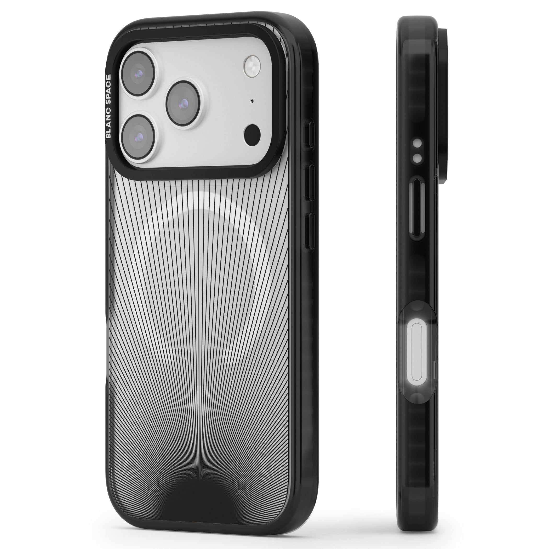 Linear Sunburst iPhone 17 Pro Impact Pro Black Phone Case Side Profile