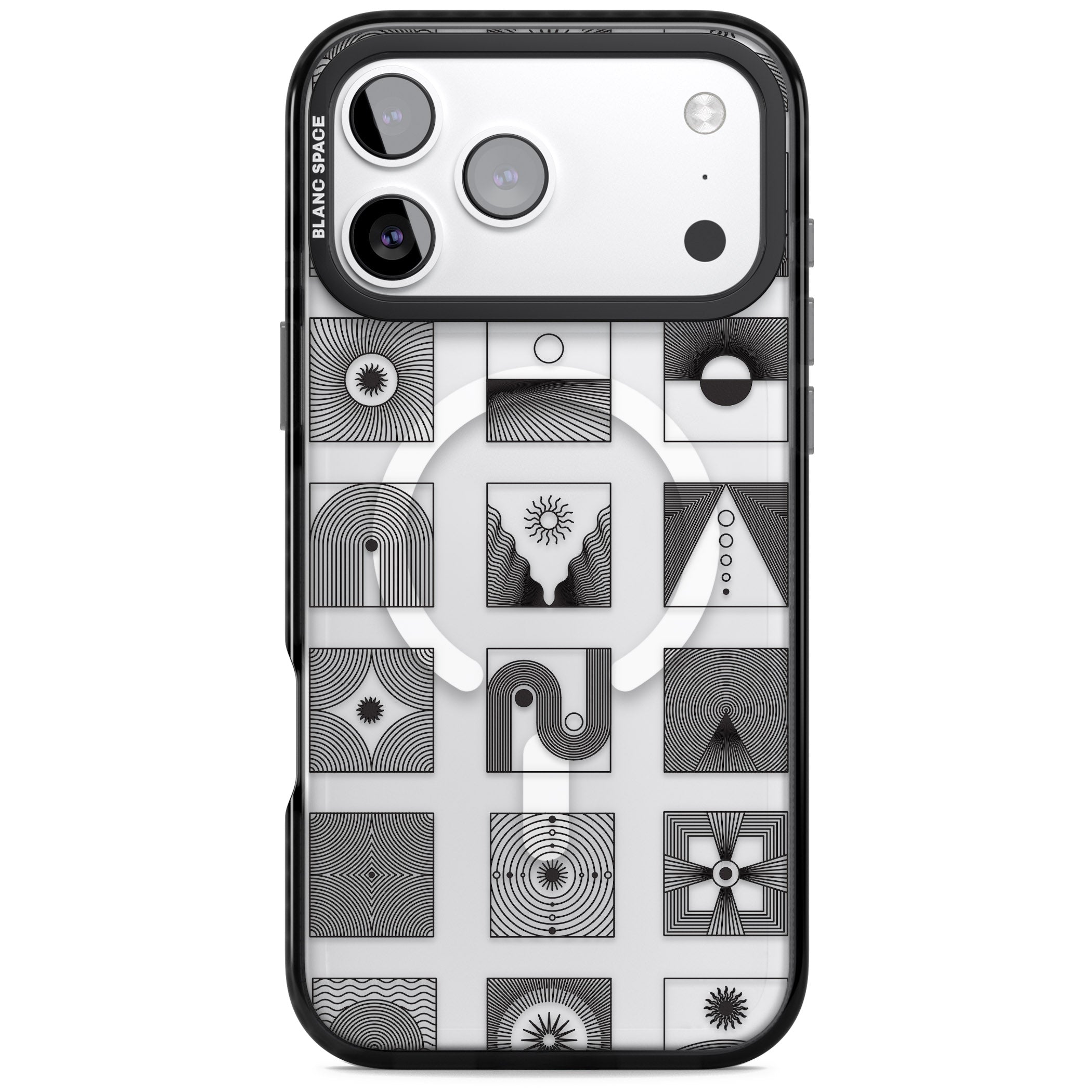 Abstract Geometric iPhone 17 Pro Max Impact Pro Black Phone Case