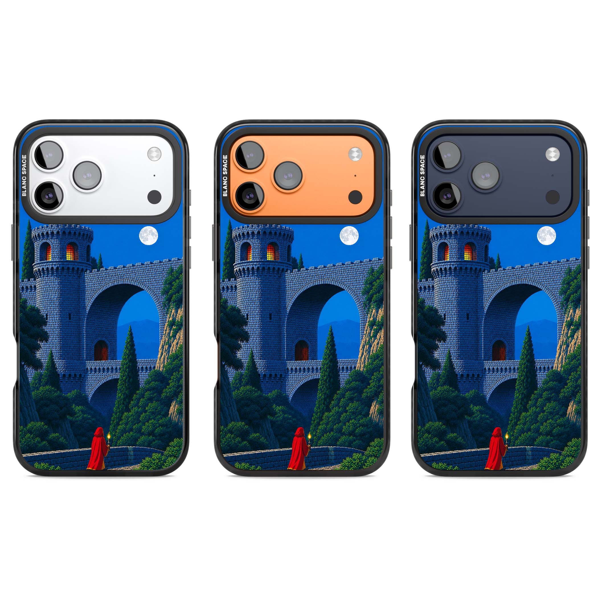 Castle Walls art iPhone case | Black Impact Magsafe case for iPhone 17 Pro, iPhone 17 Pro Max