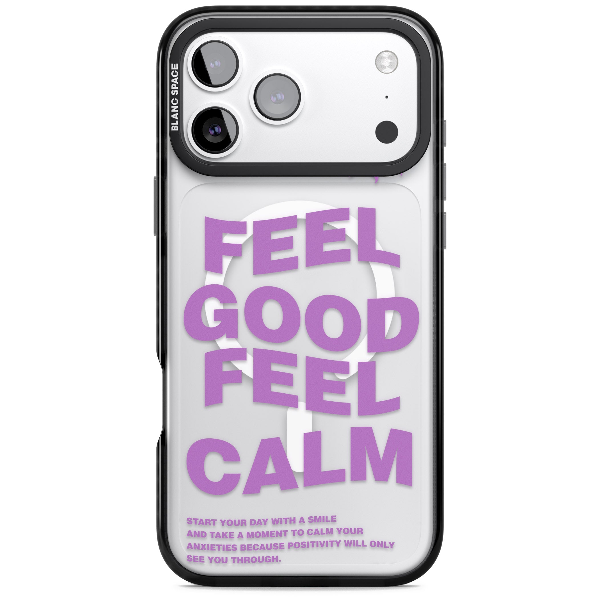 Feel Good Feel Calm (Purple) iPhone 17 Pro Max Impact Pro Black Phone Case