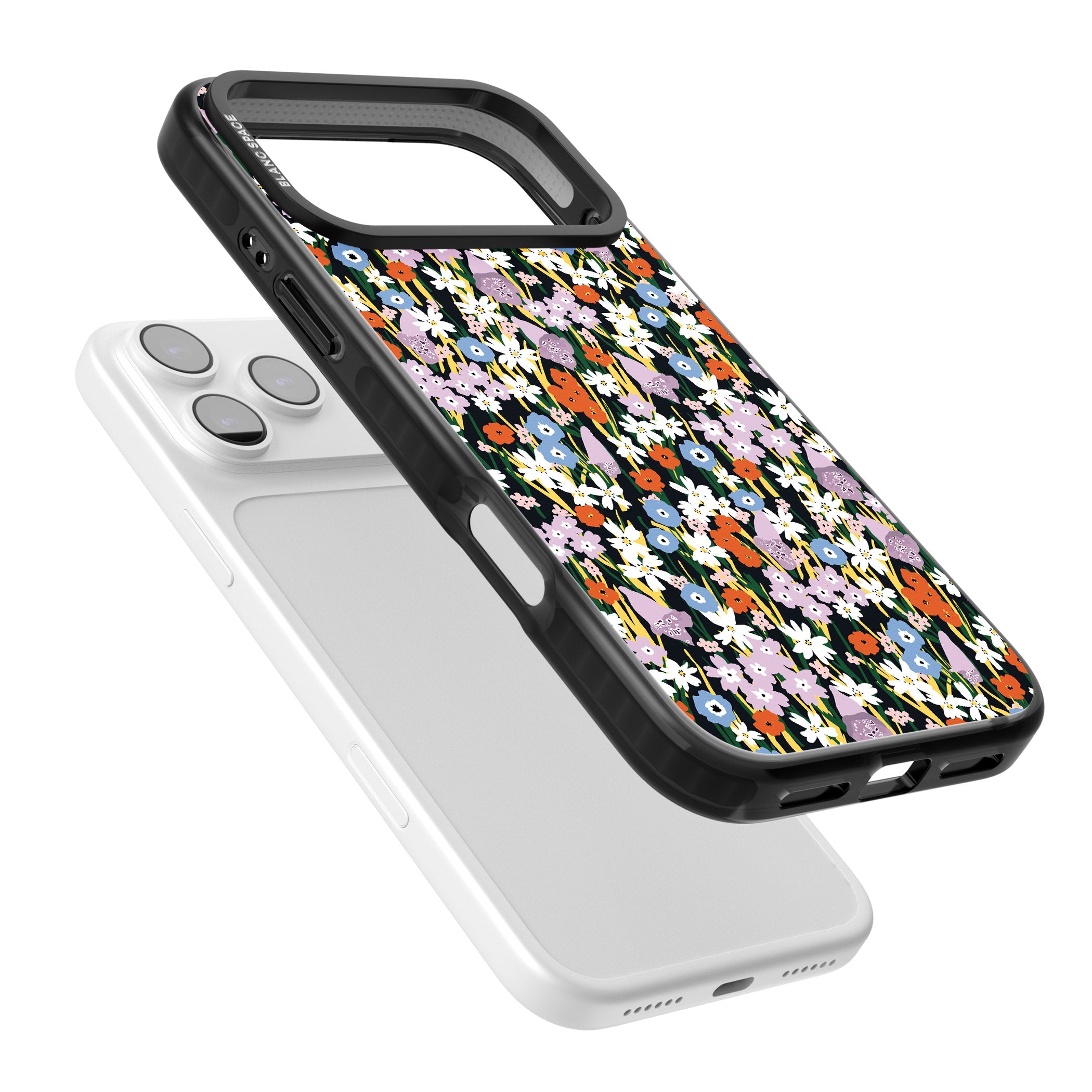 Energetic Floral Mix iPhone 17 Pro Impact Pro Black Phone Case Colours