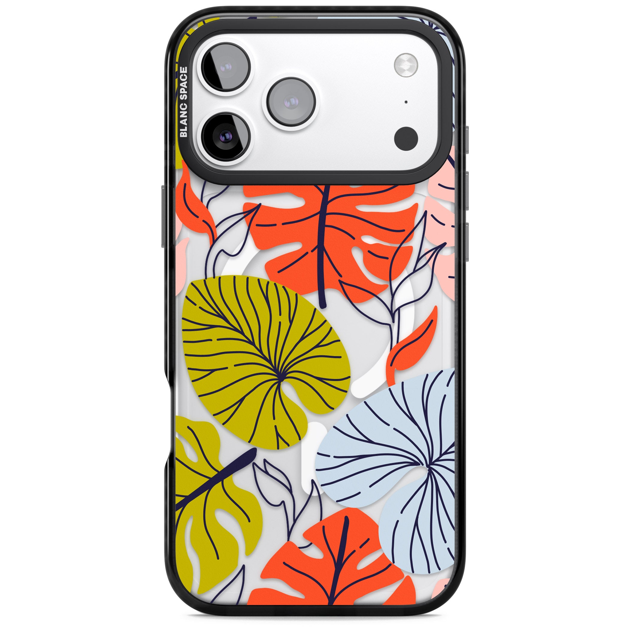 Retro Leaves iPhone 17 Pro Impact Pro Black Phone Case