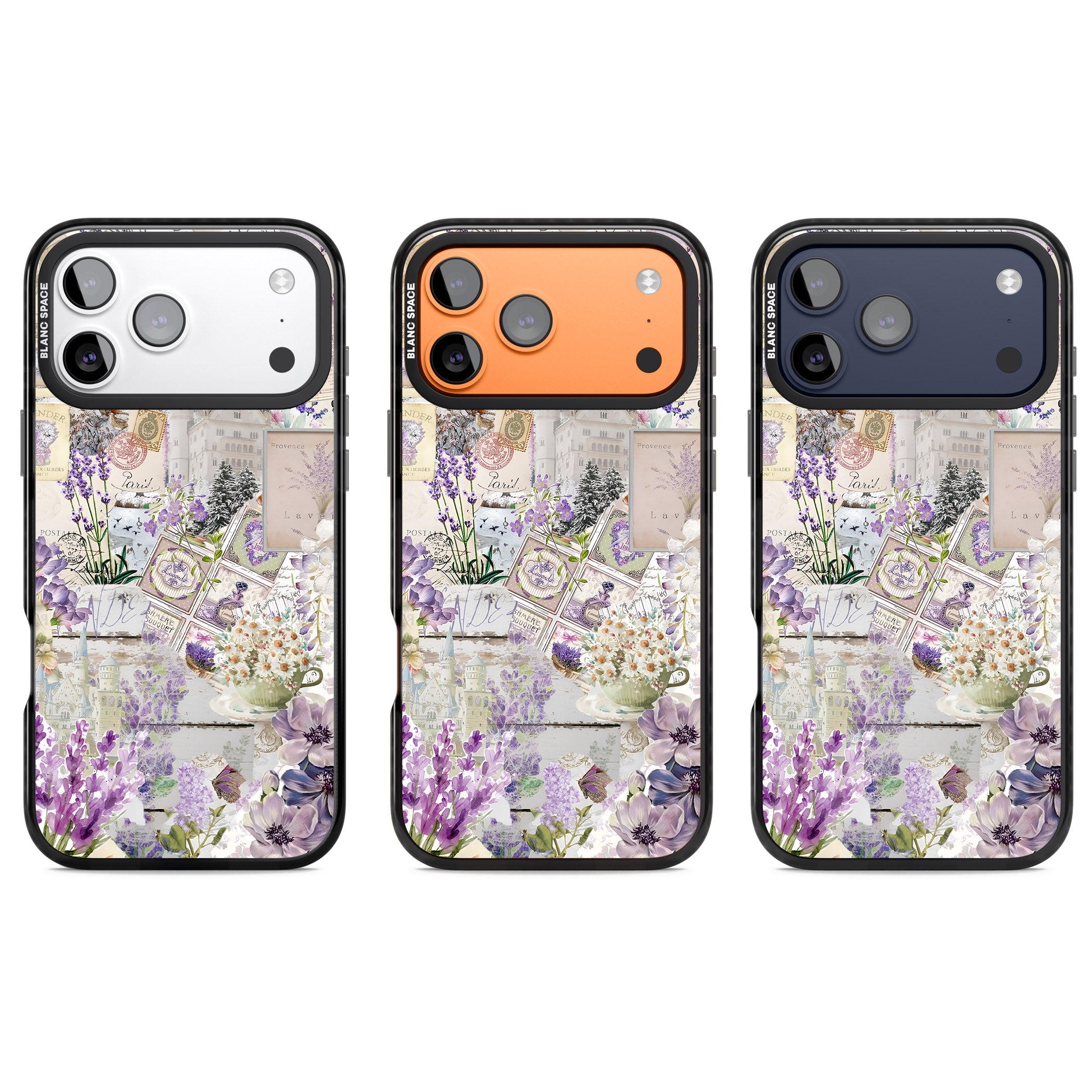 Soft Lavender Collage iPhone 17 Pro Impact Pro Black Phone Case APT Impact Protection