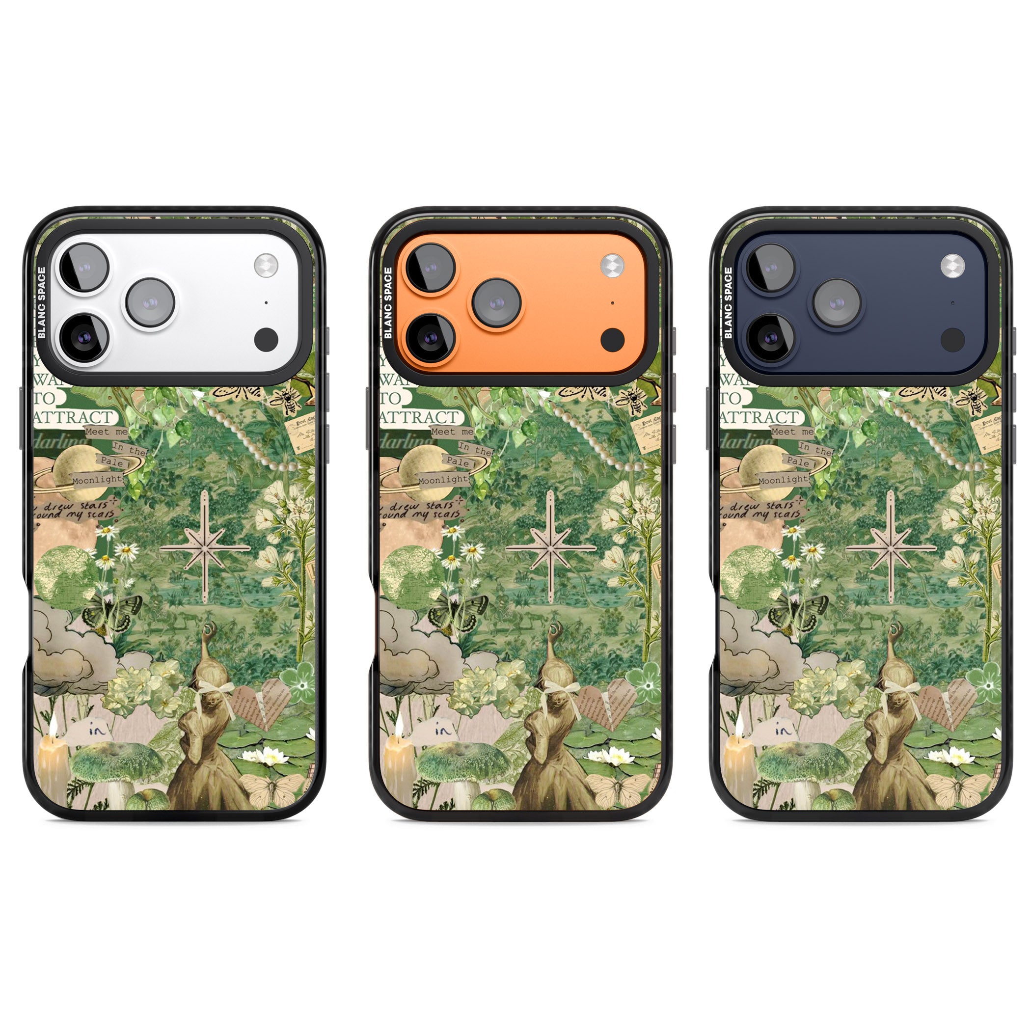 Green Vintage Collage iPhone 17 Pro Impact Pro Black Phone Case APT Impact Protection