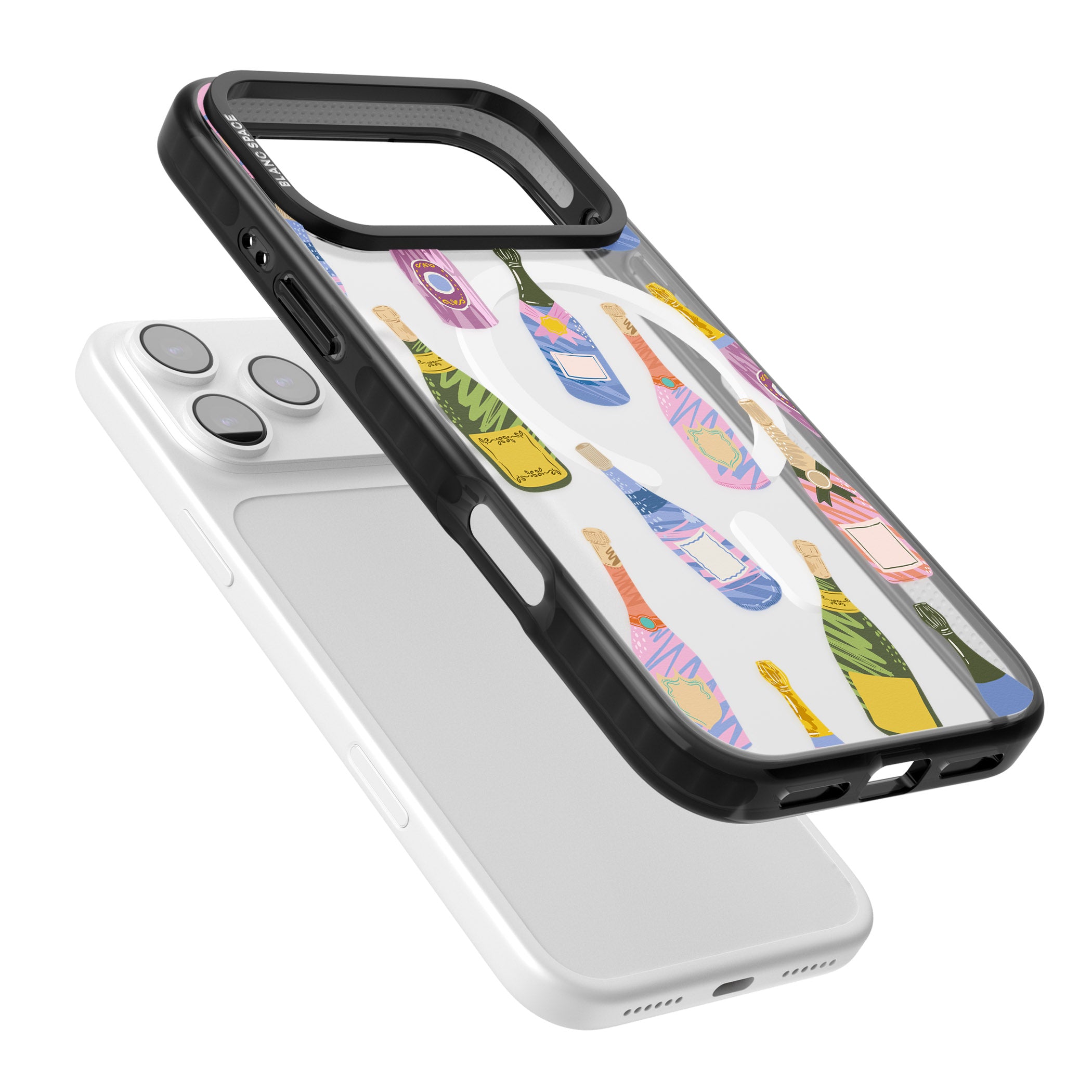 Champagne Pattern iPhone 17 Pro Max Impact Pro Black Phone Case Colours