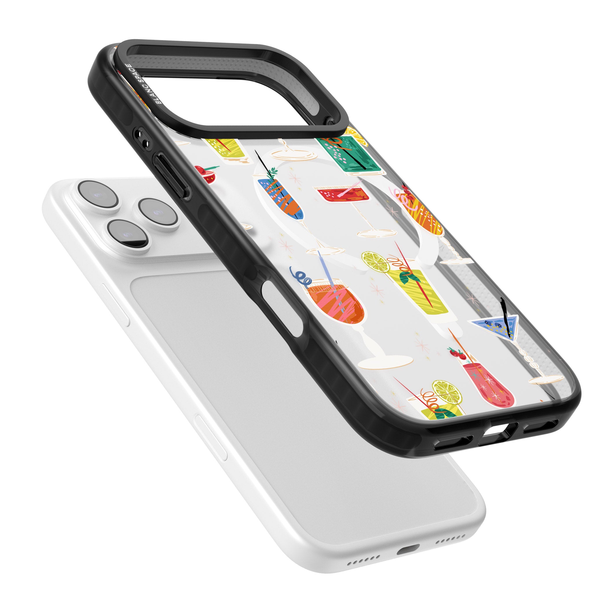 Retro Cocktails iPhone 17 Pro Impact Pro Black Phone Case Colours