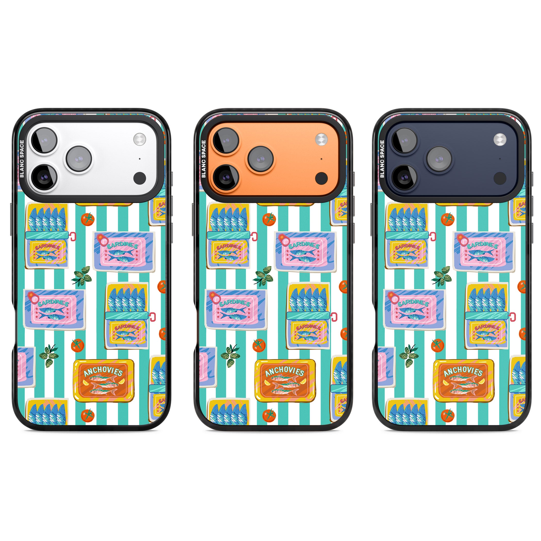 Sardine & Anchovy Stripes iPhone 17 Pro Impact Pro Black Phone Case APT Impact Protection