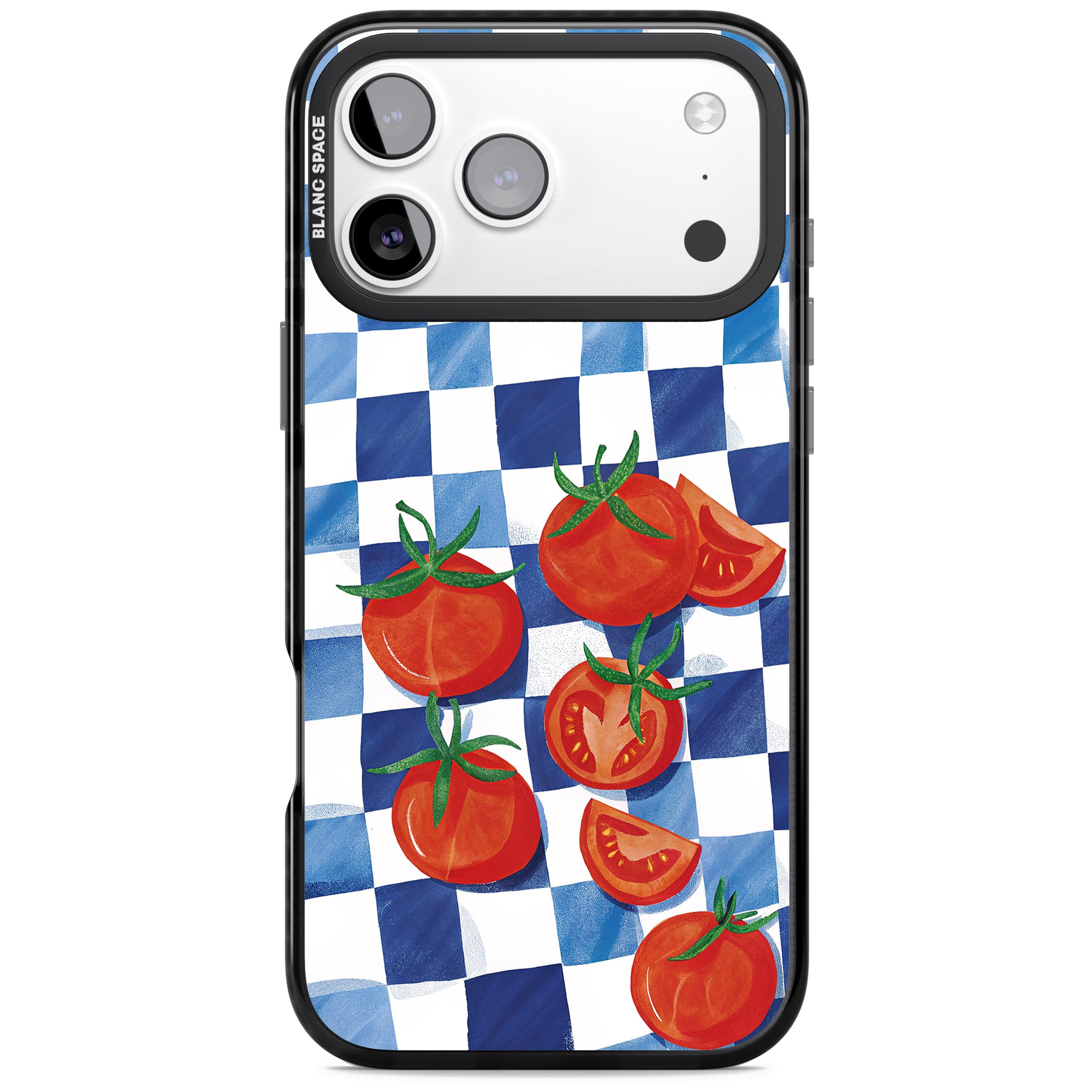 Blue Picnic Blanket & Tomatoes iPhone 17 Pro Impact Pro Black Phone Case