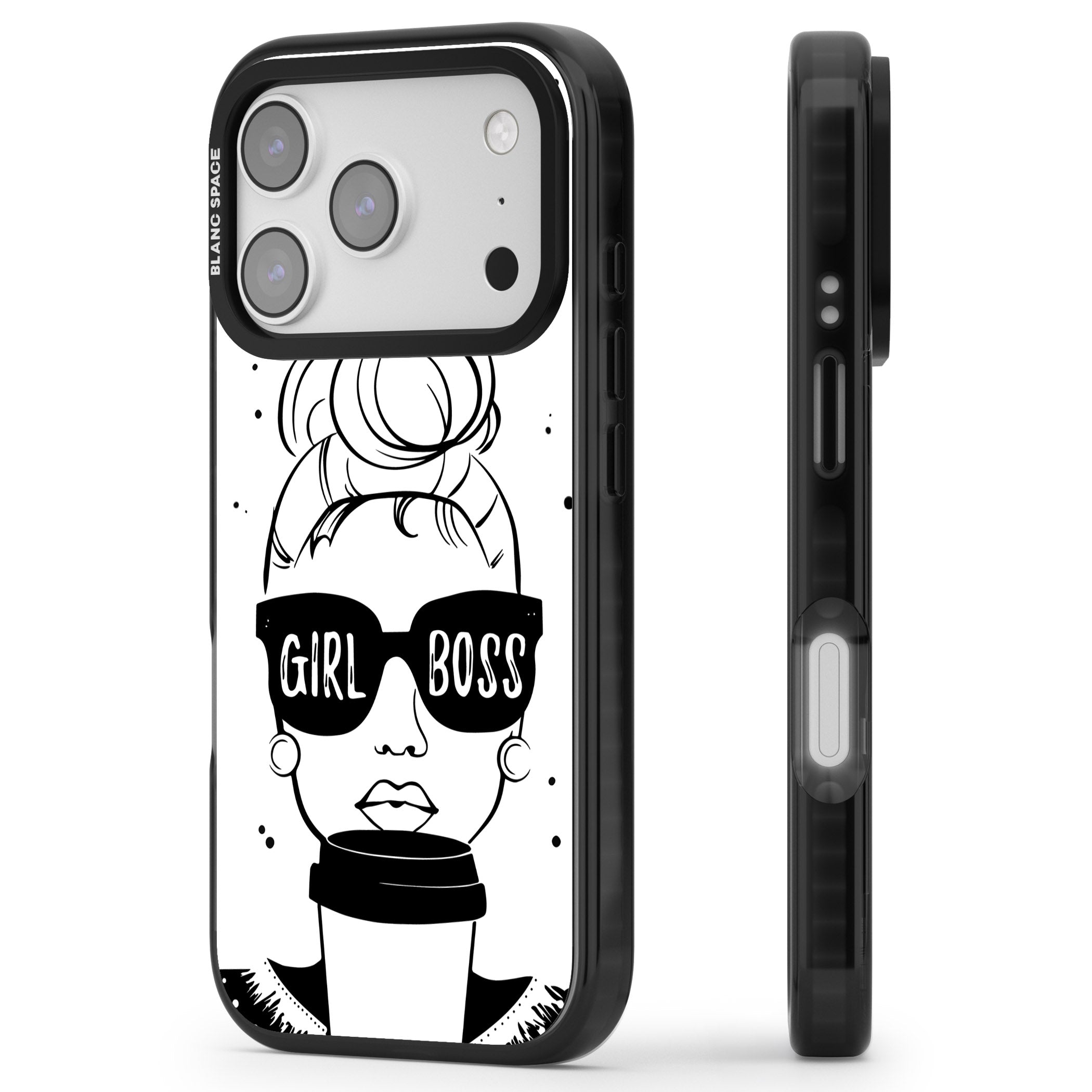 Girl Boss iPhone 17 Pro Max Impact Pro Black Phone Case Side Profile