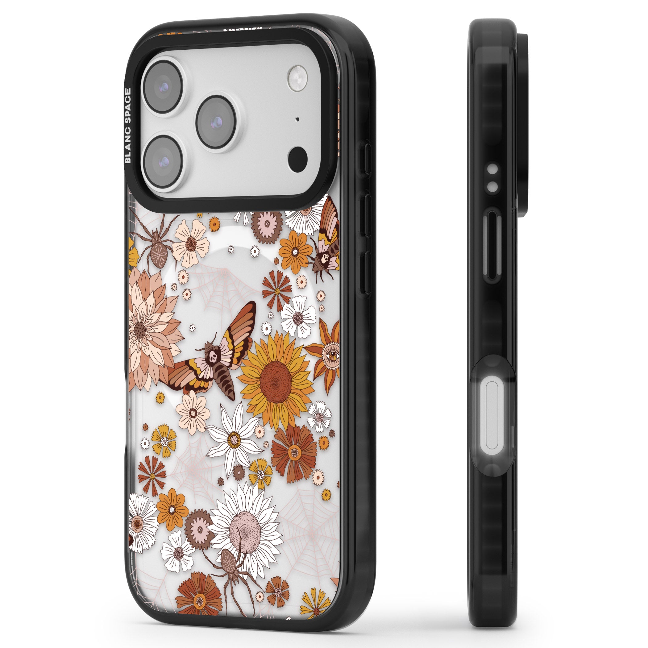 Halloween Wildlife iPhone 17 Pro Impact Pro Black Phone Case Side Profile
