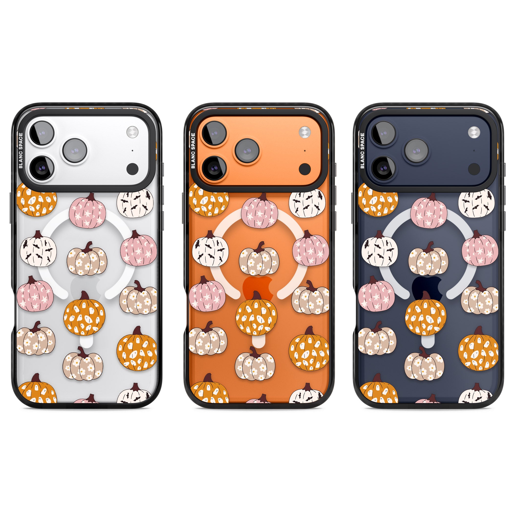Floral Pumpkins iPhone 17 Pro Impact Pro Black Phone Case APT Impact Protection
