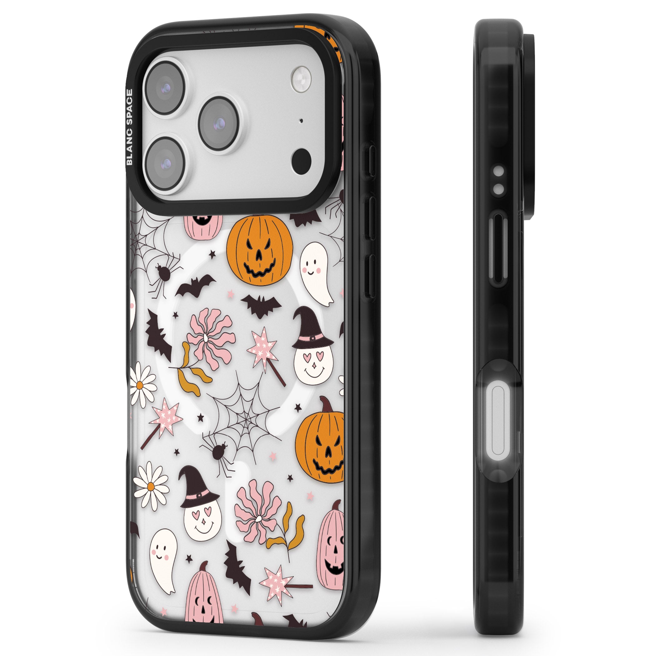 Spooky Mix iPhone 17 Pro Max Impact Pro Black Phone Case Side Profile