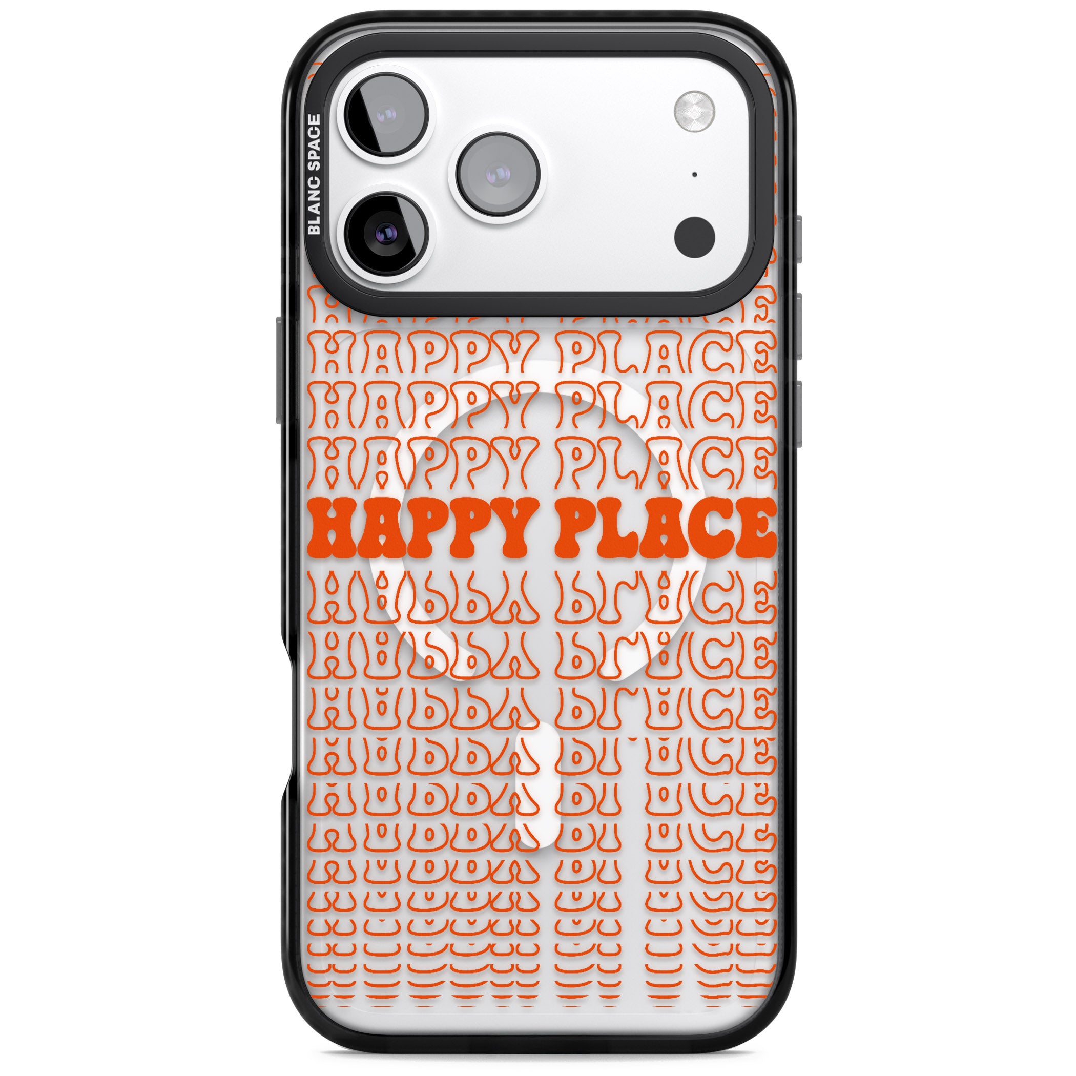 Happy Place (Orange) iPhone 17 Pro Max Impact Pro Black Phone Case